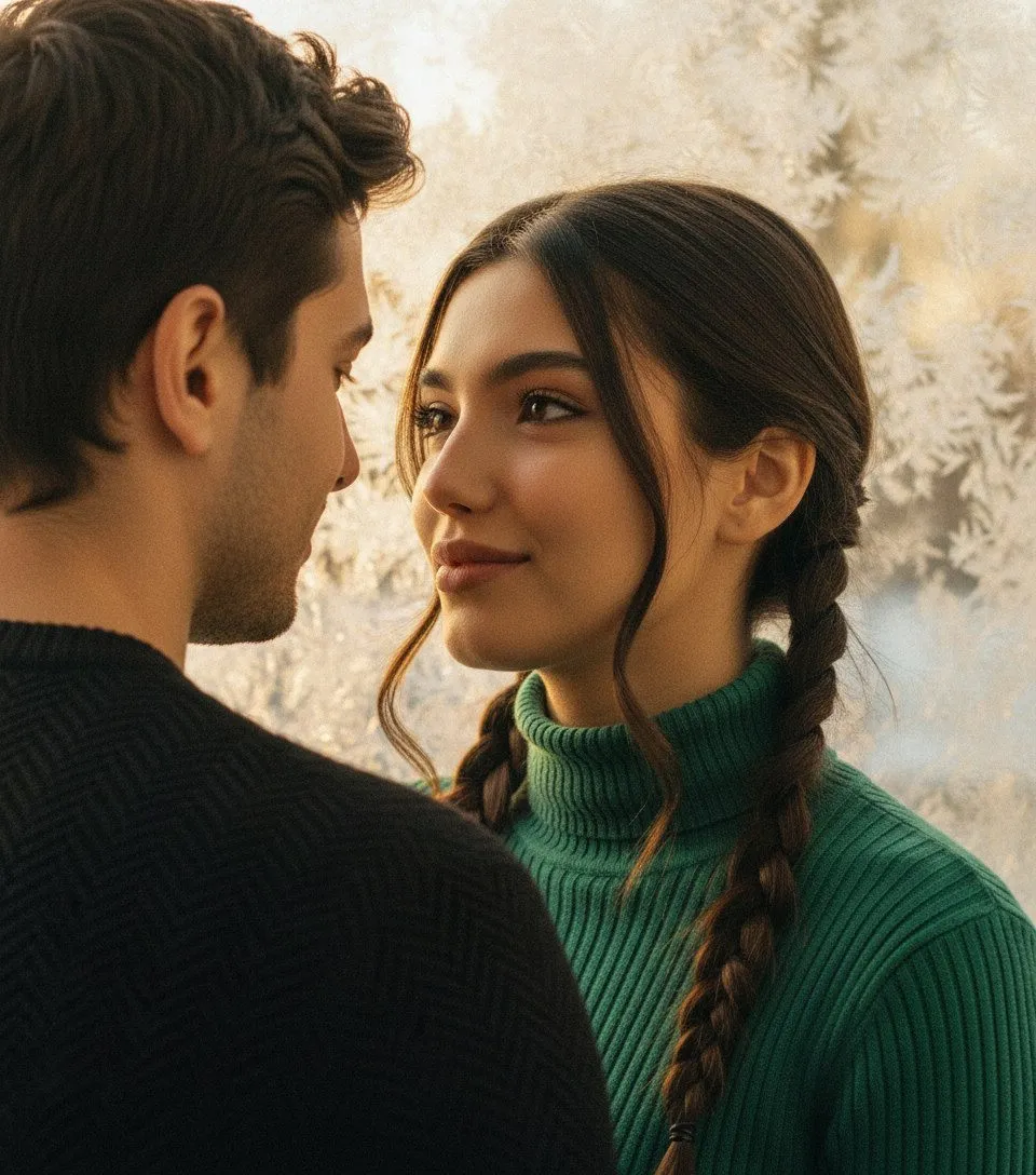 Frozen Window Couple Portrait