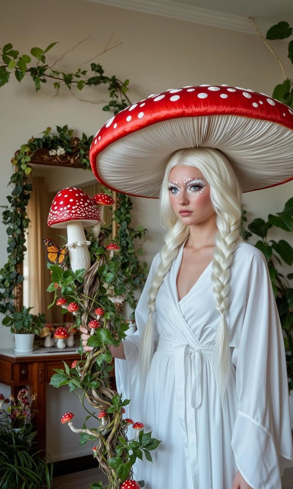 Mushroom Hat Mirror Scene