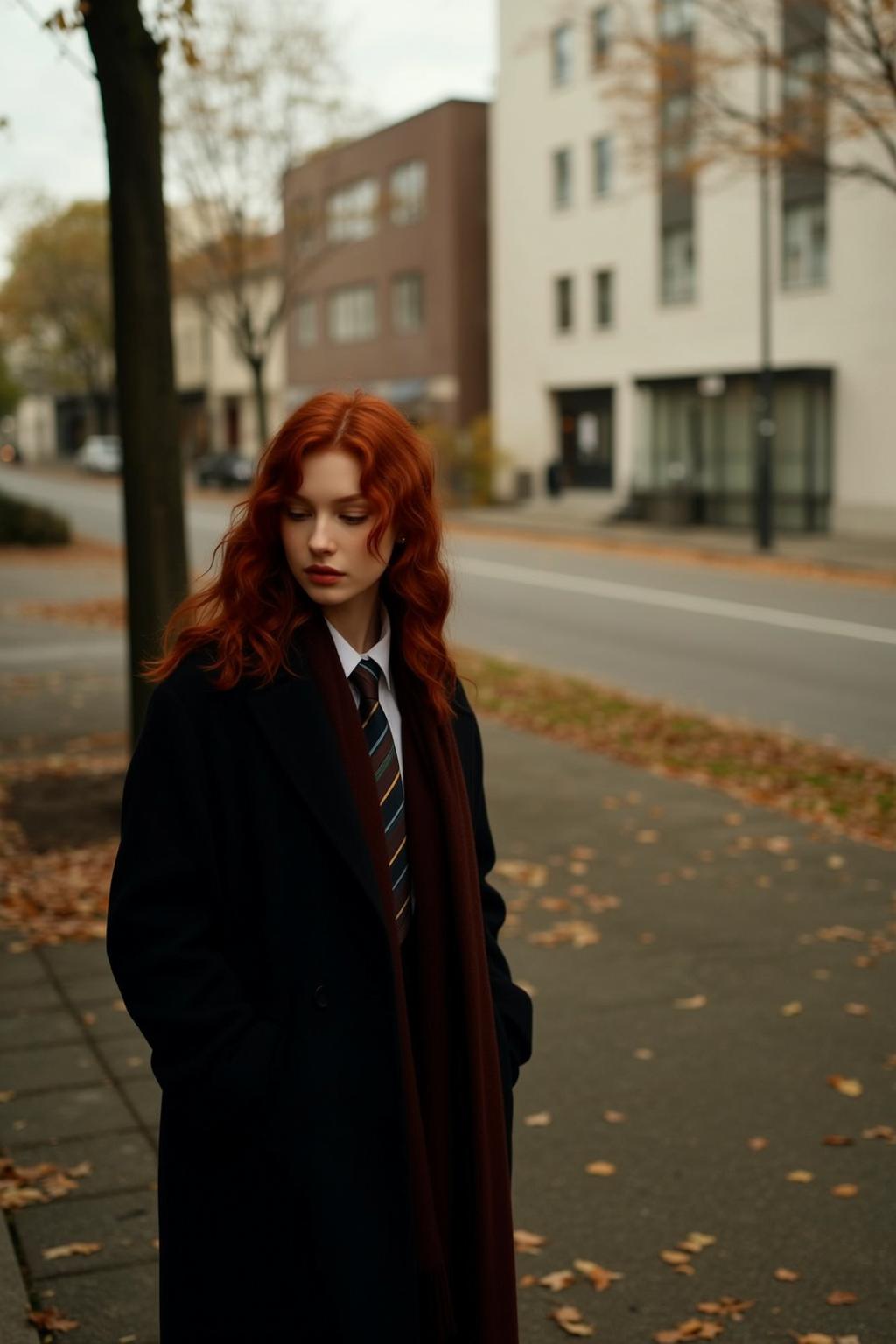 Autumn Young Long Wavy Red Fair White