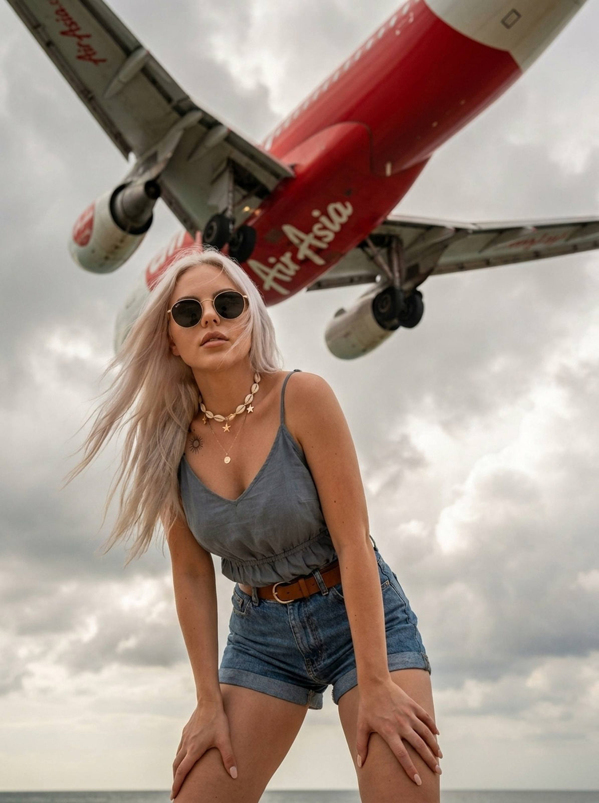 Airasia Plane Beach Low Angle