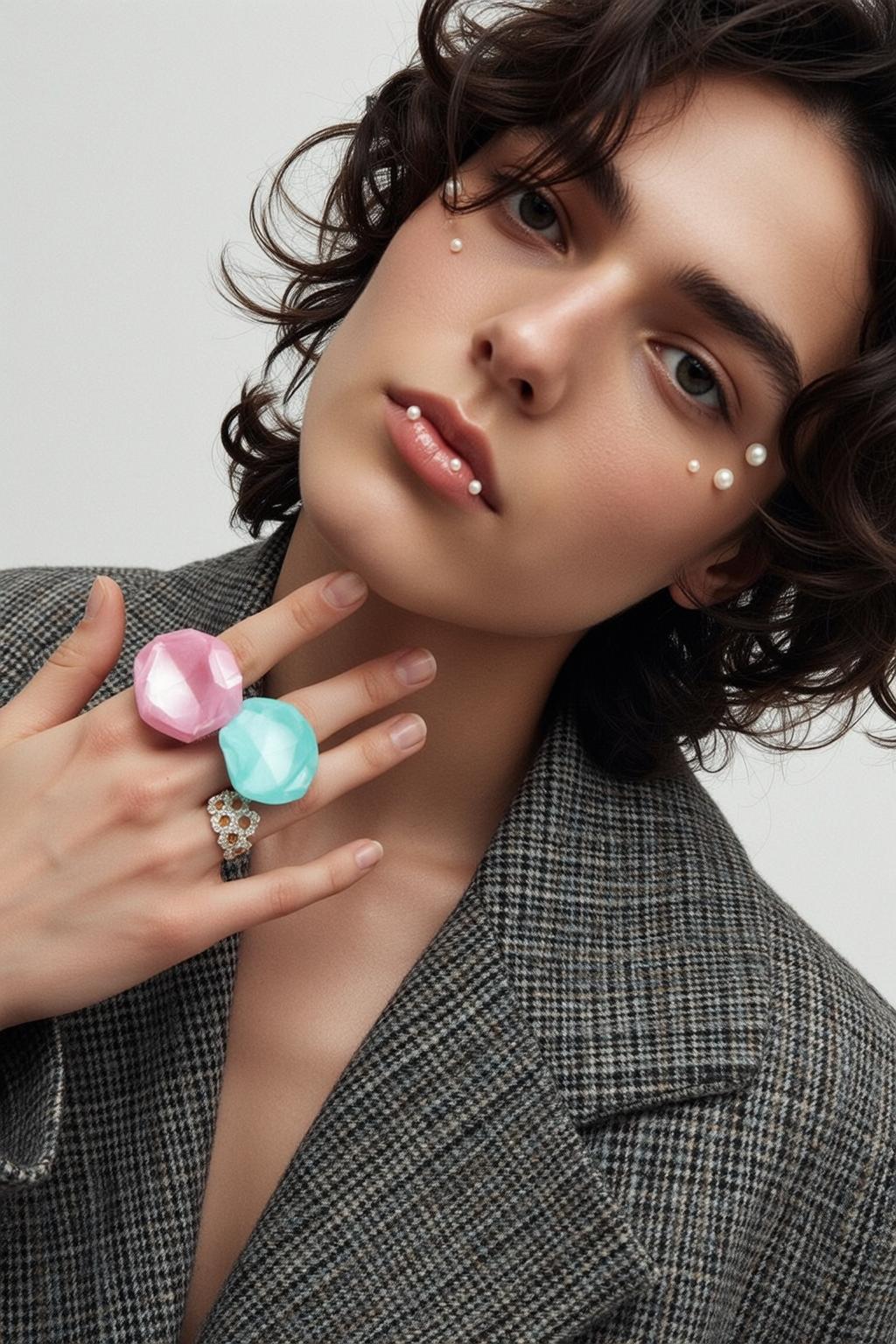 Plaid Blazer Gem Ring Studio