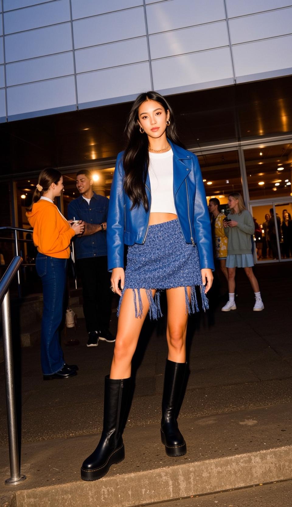 Baddie Stands Facing Forward Her Weight Distributed