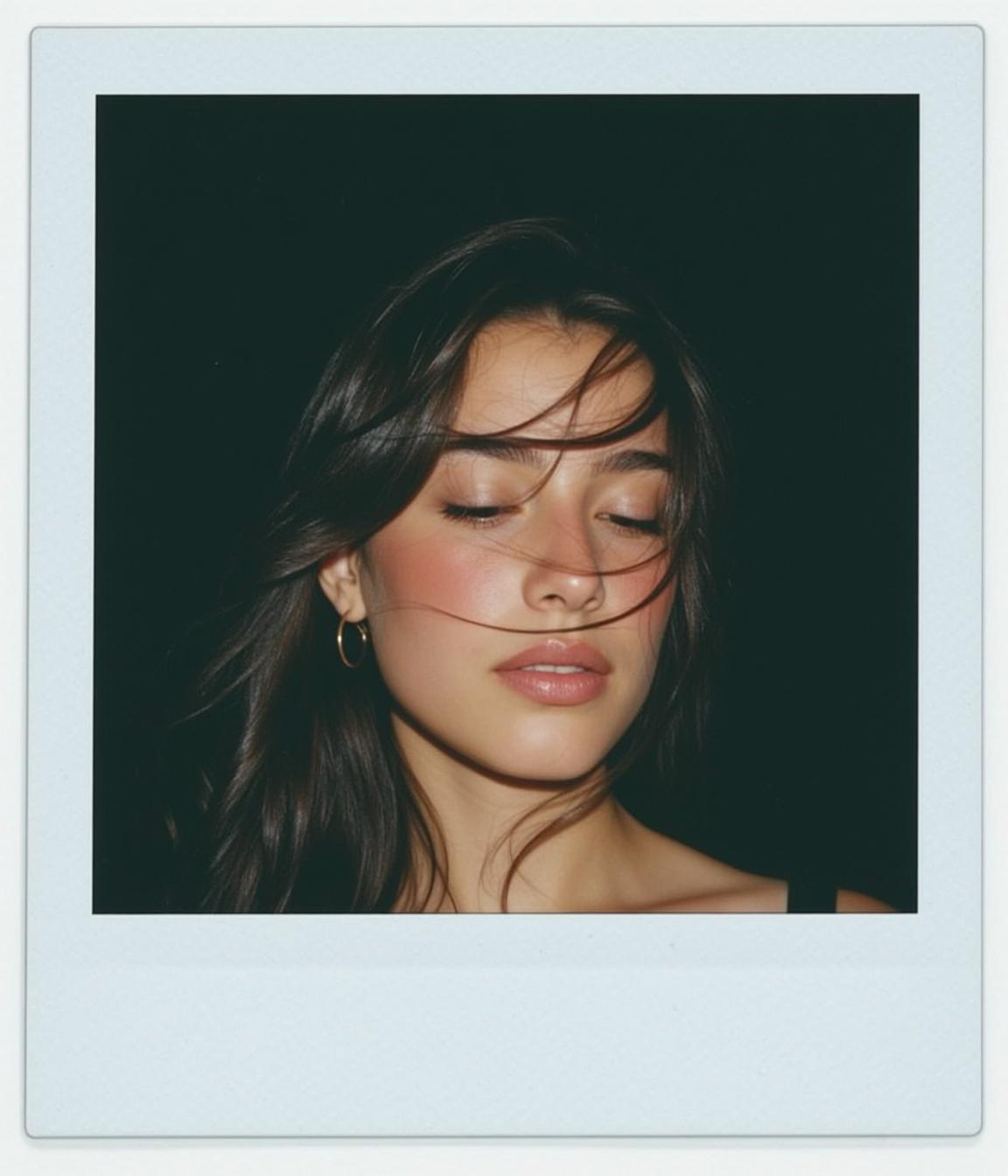 Night Windswept Polaroid Portrait