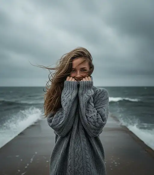 Stormy Pier Knit Portrait