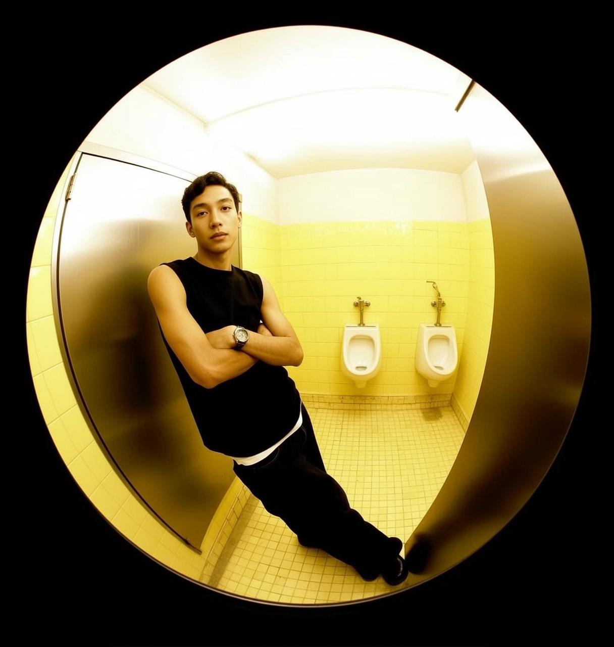 Restroom Wall Lean Streetwear Look