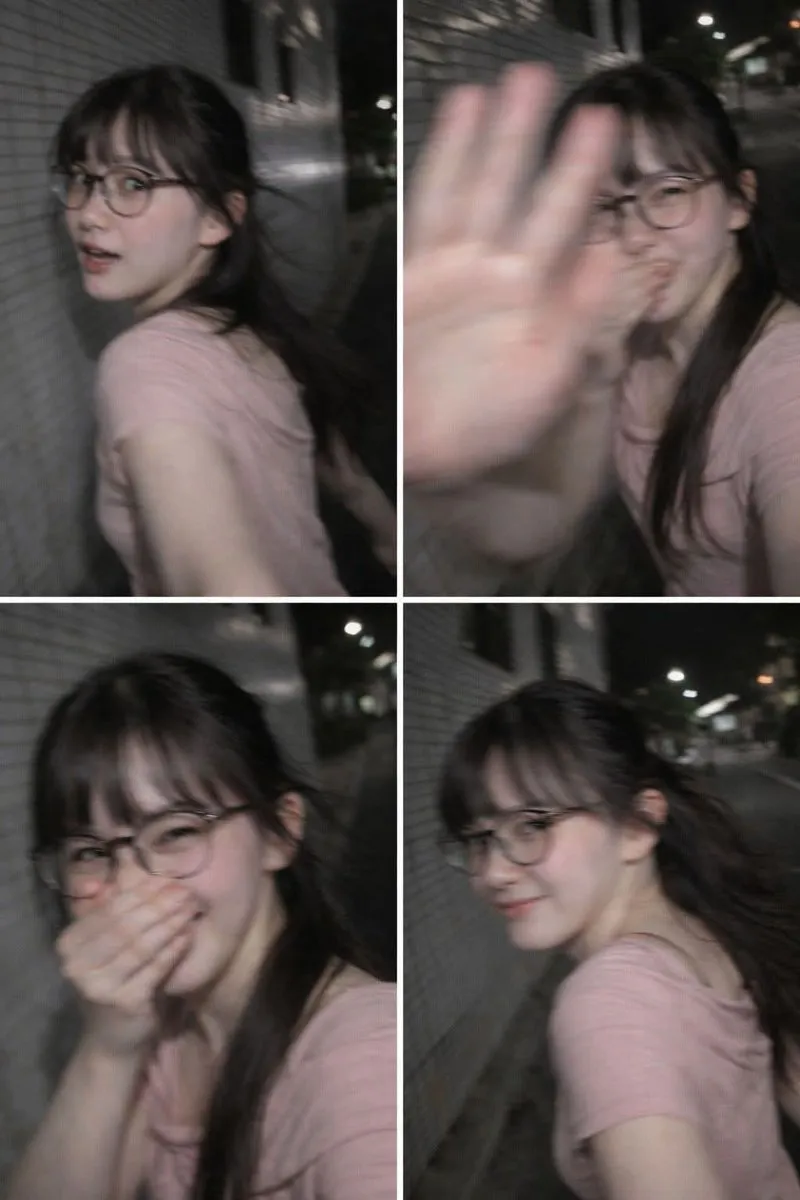 Tokyo Night Sidewalk Candid Walk Surprise Pose