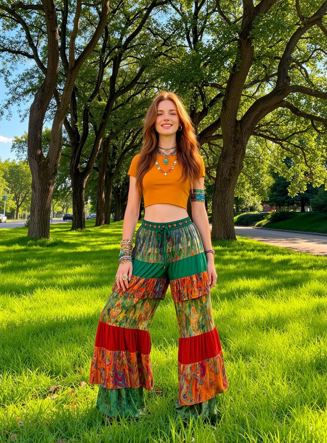 Indie Young Long Wavy Auburn Fair Orange
