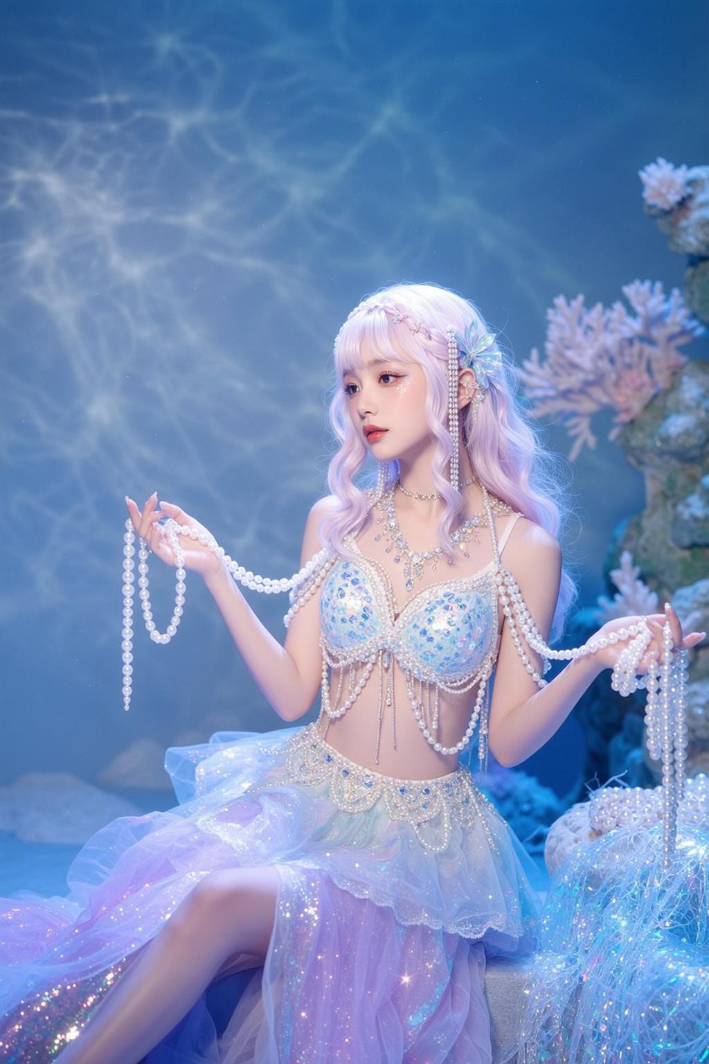 Blue Mermaid Underwater Scene