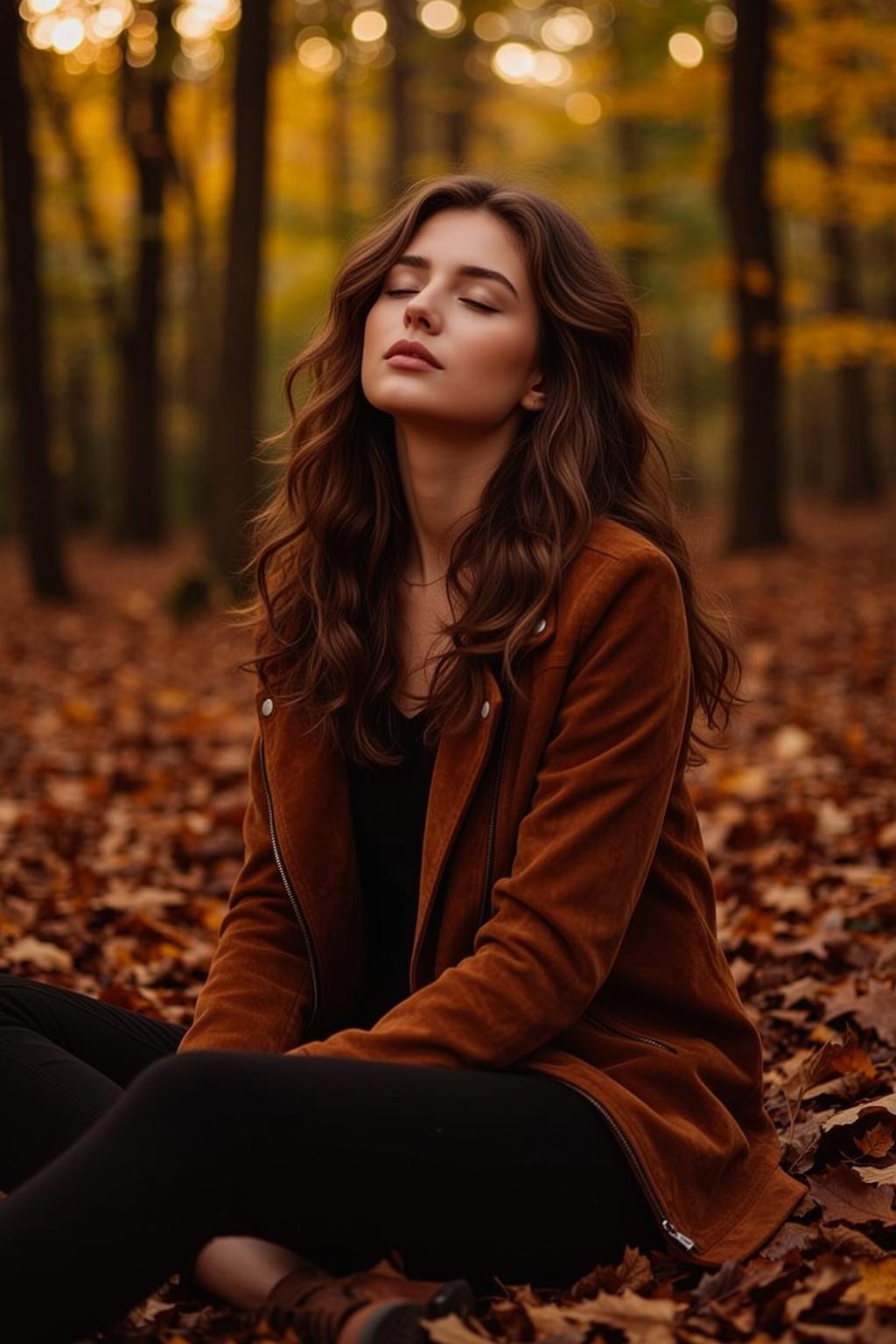 Autumn Young Long Wavy Brown Fair Black
