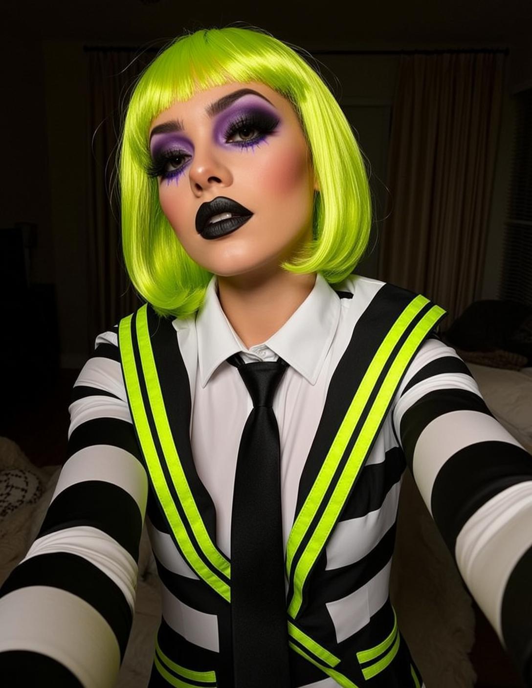 Halloween Makeup Young Short Bright Lime Green