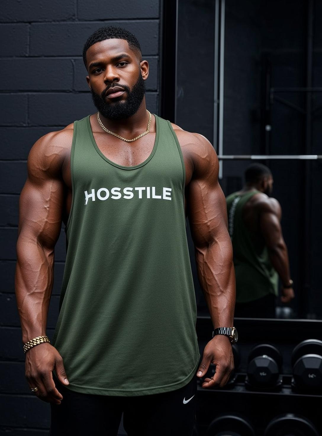 Muscular Black Short Hair Dark Brown Skin