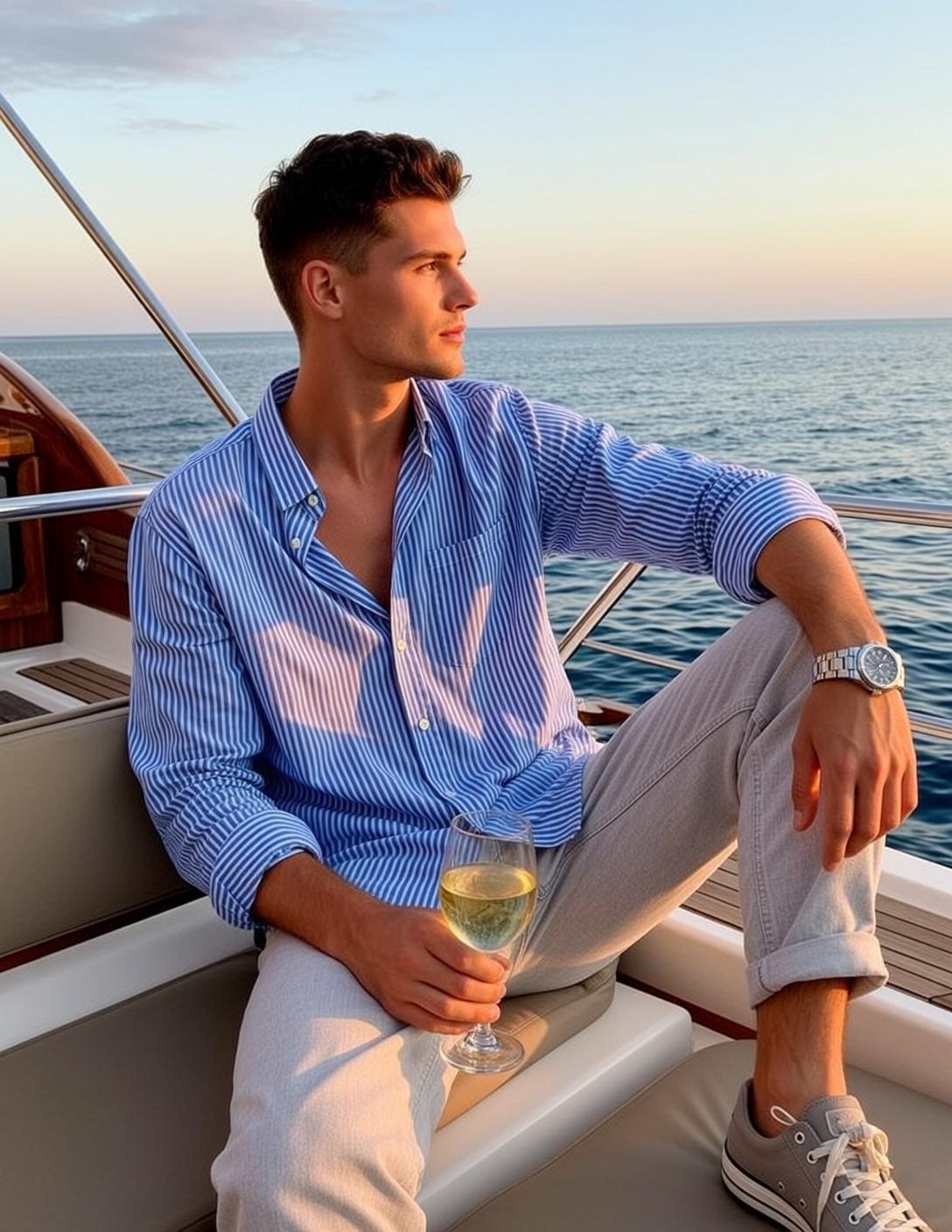 World Seated Boat Facing Right His Head