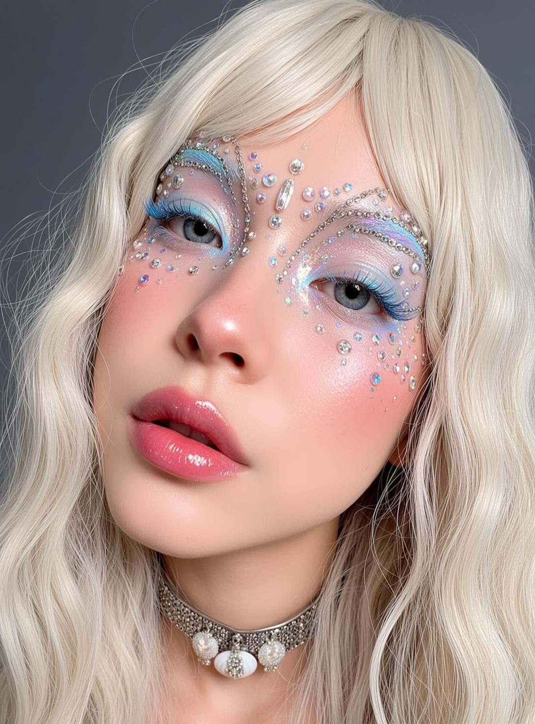 Blue Glitter Glam Studio Portrait