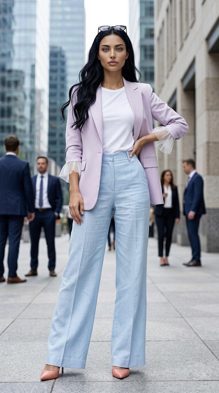 Confident On City Sidewalk Professional Outfit