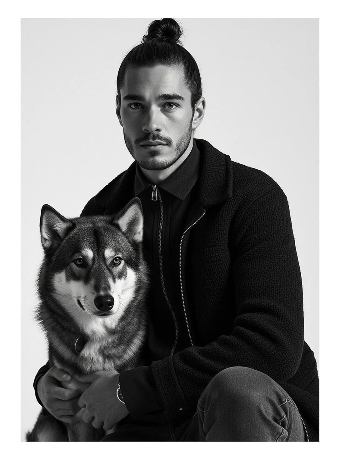 Black And White Husky Portrait