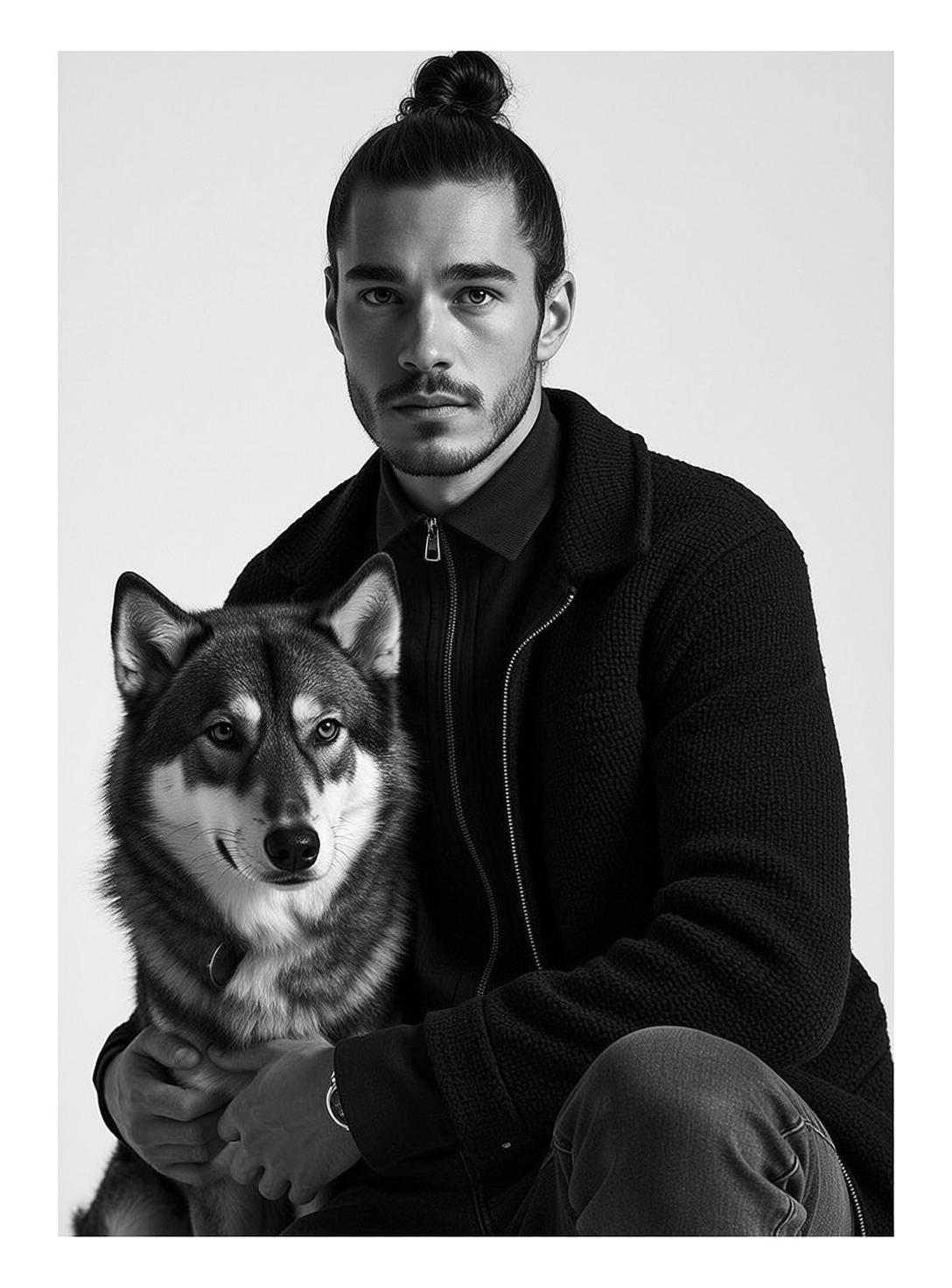 Black And White Husky Portrait