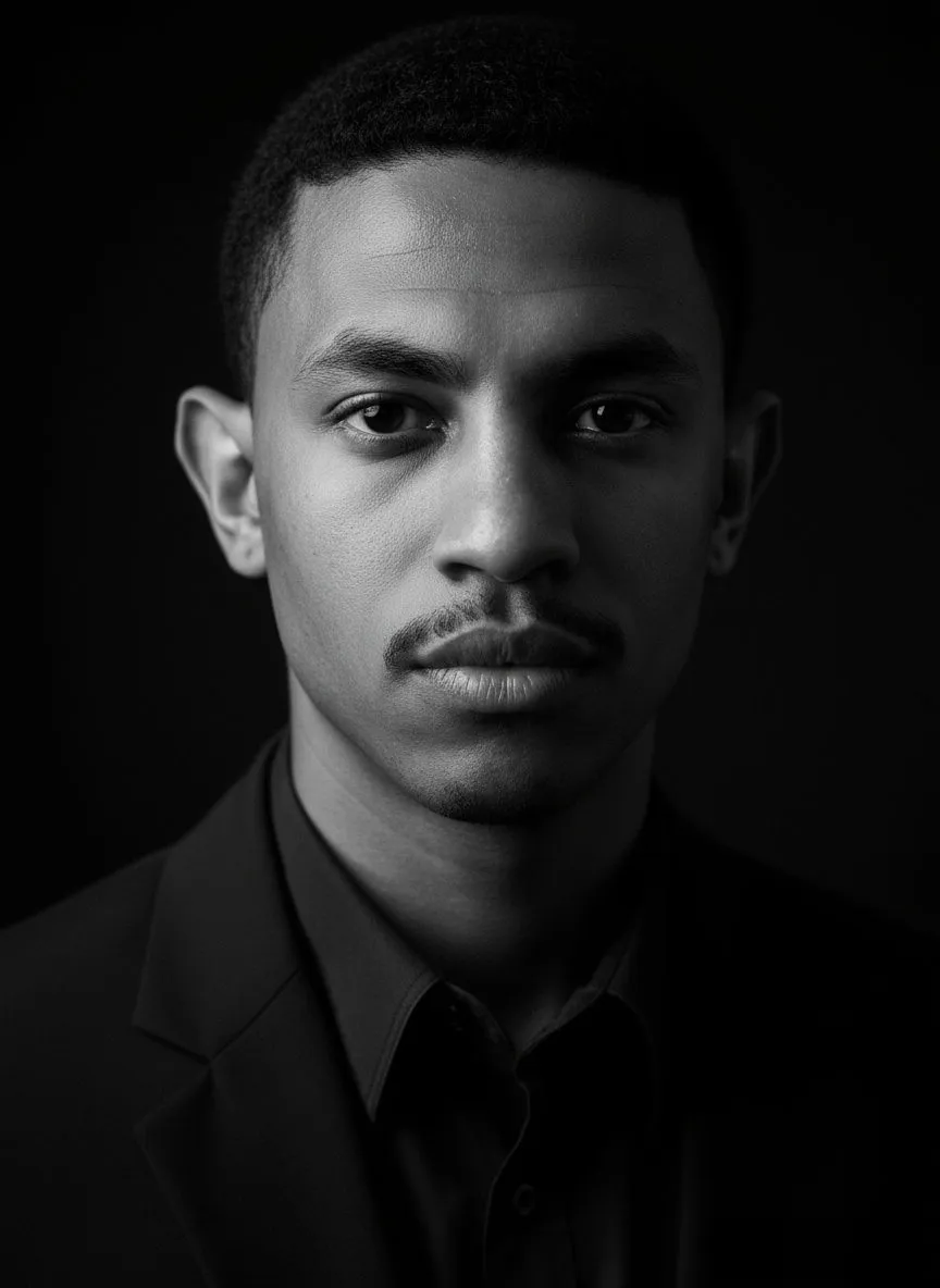 Dramatic Black And White Portrait