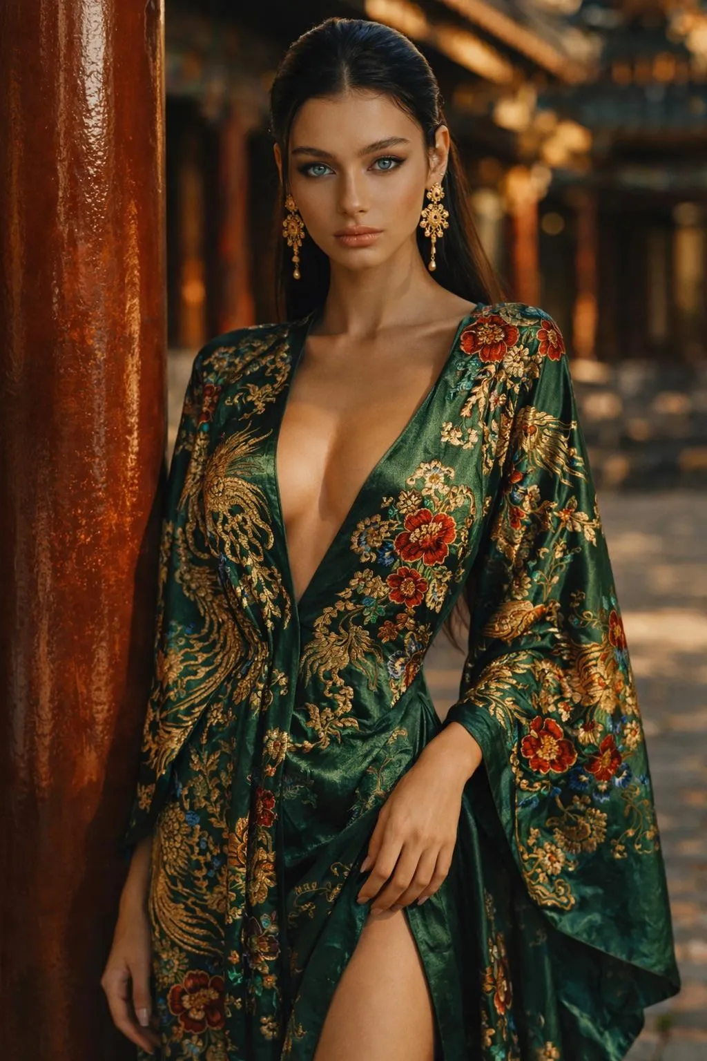 Makeup And Earrings In Gown Portrait