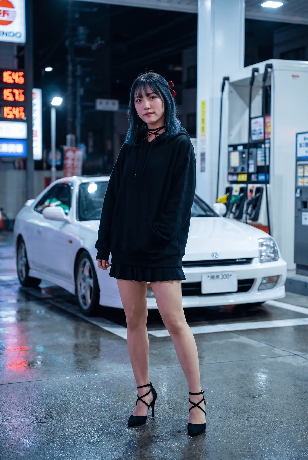 Makeup And Necklace With Black Hoodie