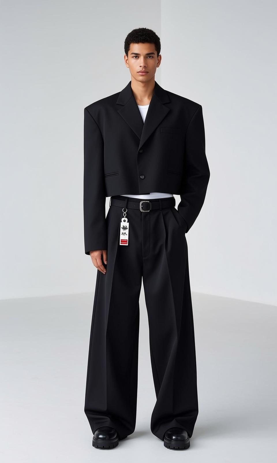 Fashion Week Young Short Black Curly Medium