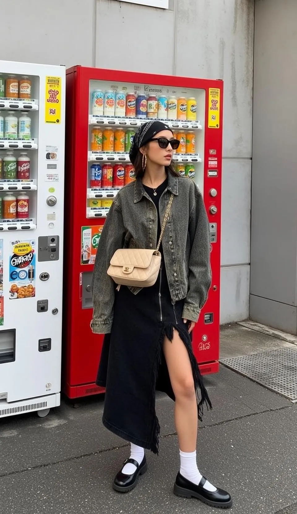 Sunglasses And Earrings And Necklace On An Urban Street