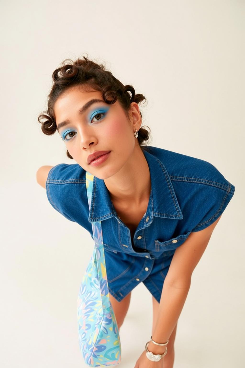 Denim Dress Studio Fashion Portrait