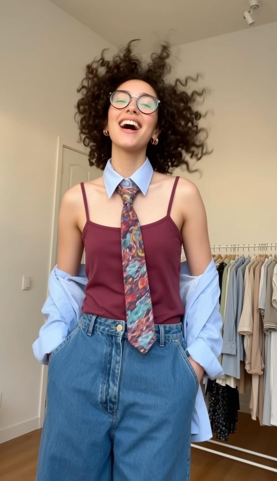 Casual Young Dark Curly Hair Light Skin