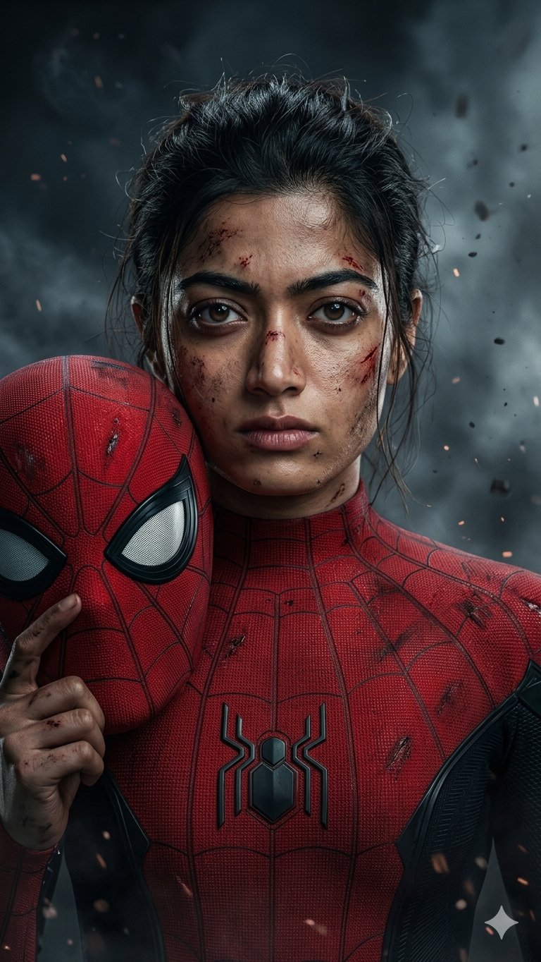 Battle Worn Spider Woman Masked Hero Cinematic