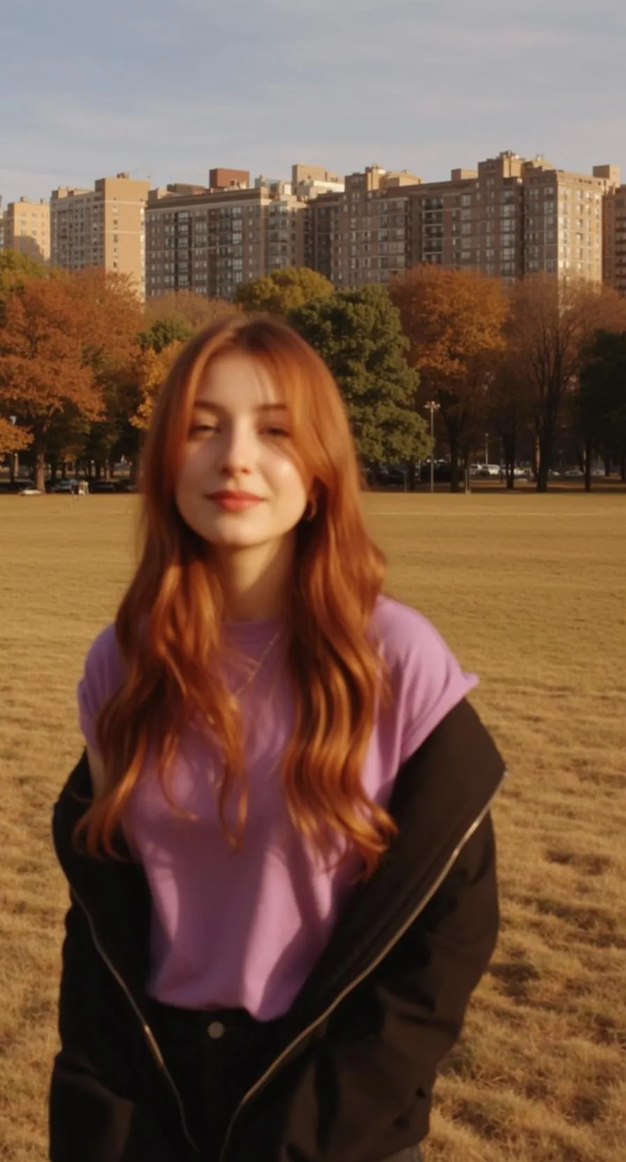 Earrings And Necklace In Park Portrait