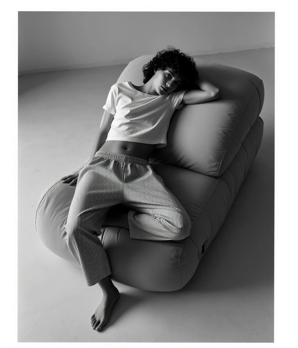 Full Shot Black And White Photorealistic Image Captures Young Person