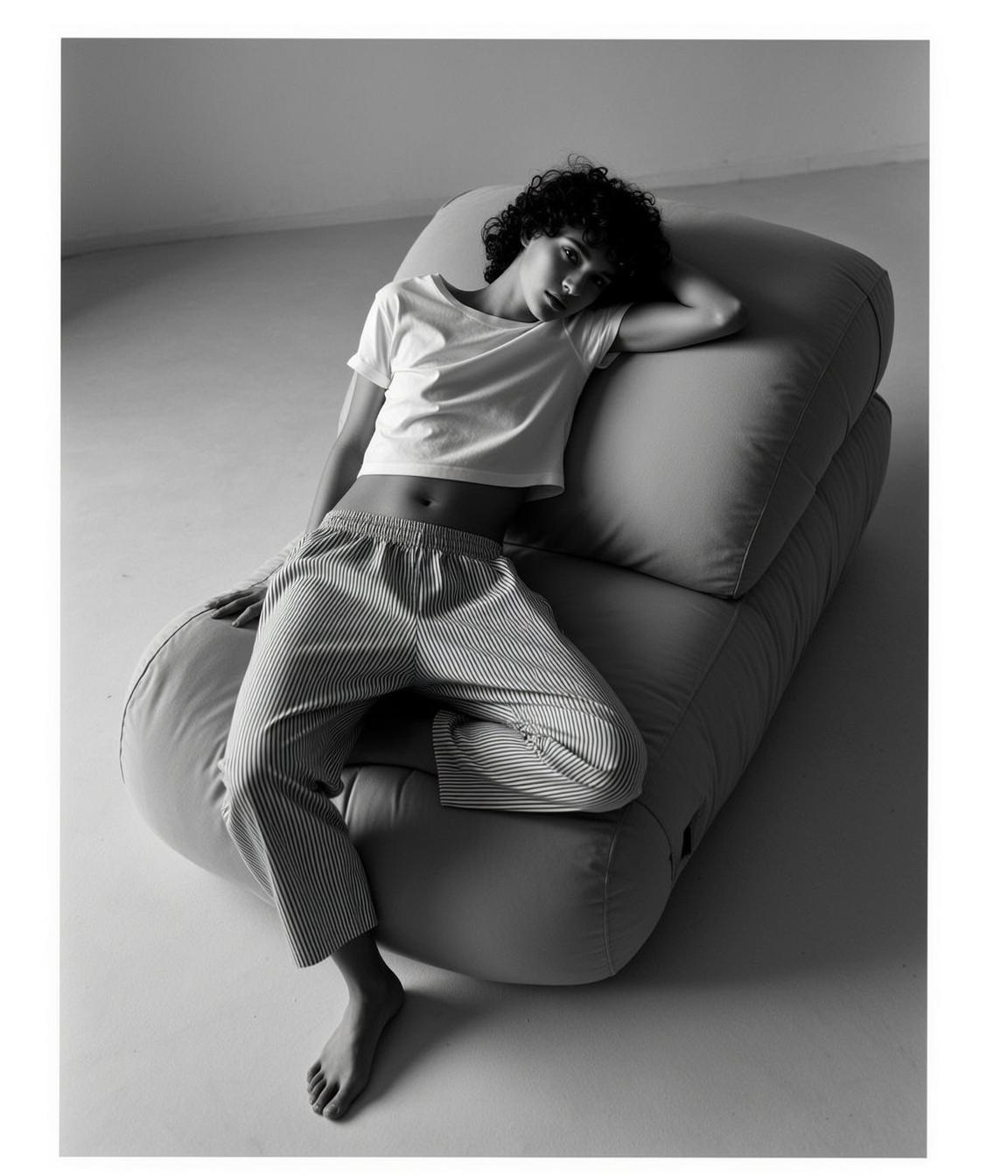 Full Shot Black And White Photorealistic Image Captures Young Person