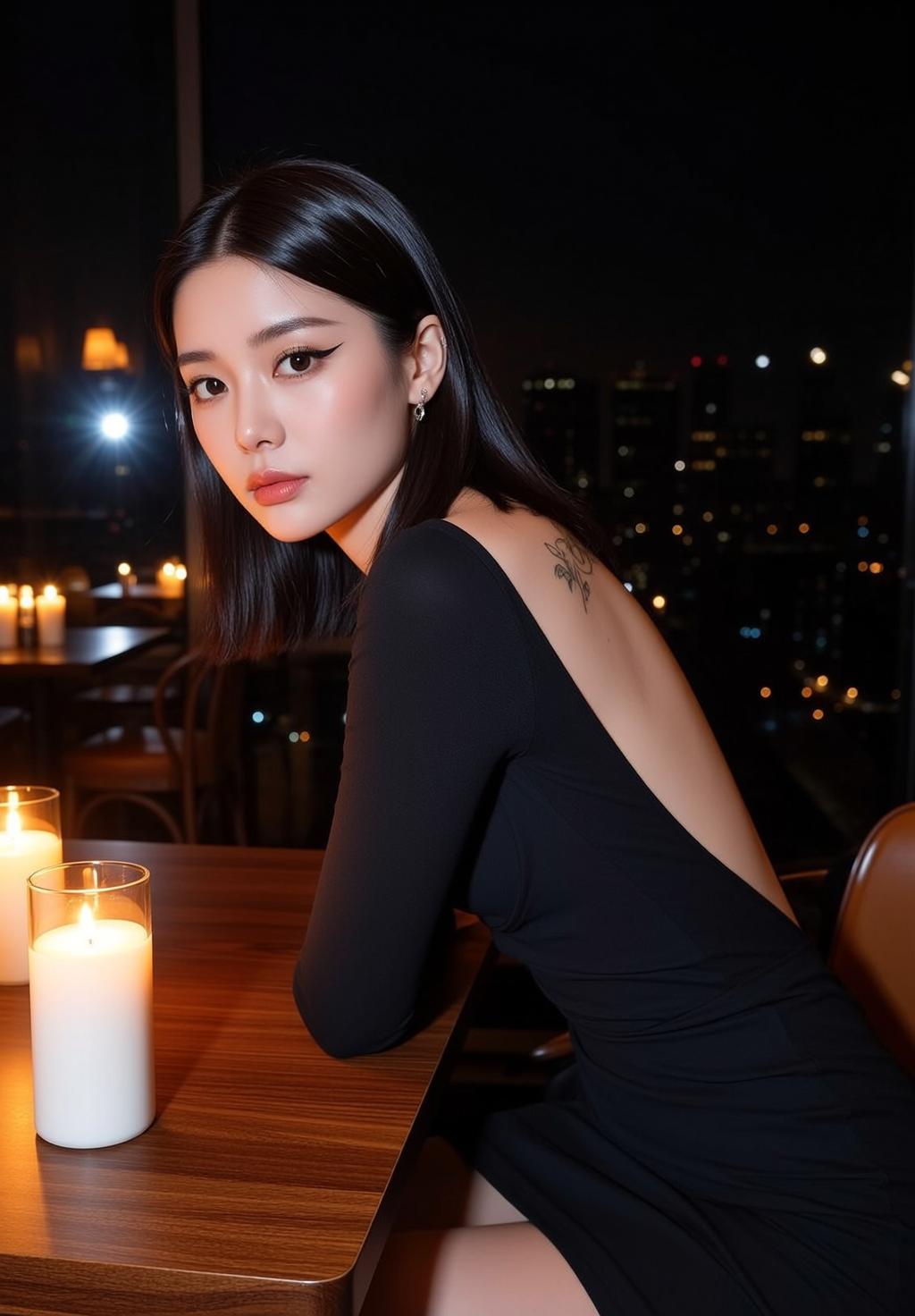 Candlelit Backless Dress Portrait