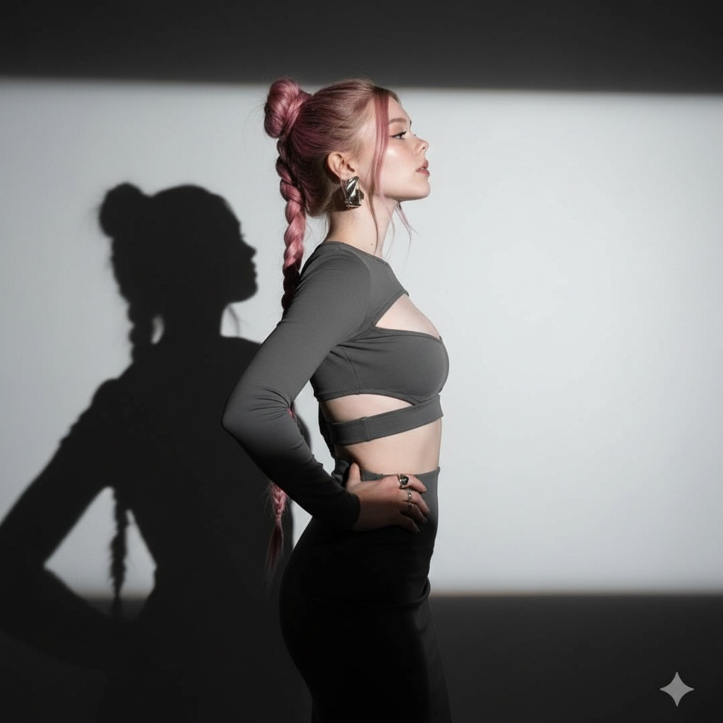 Realistic Profile Girl Light Shadow Bands pack preview