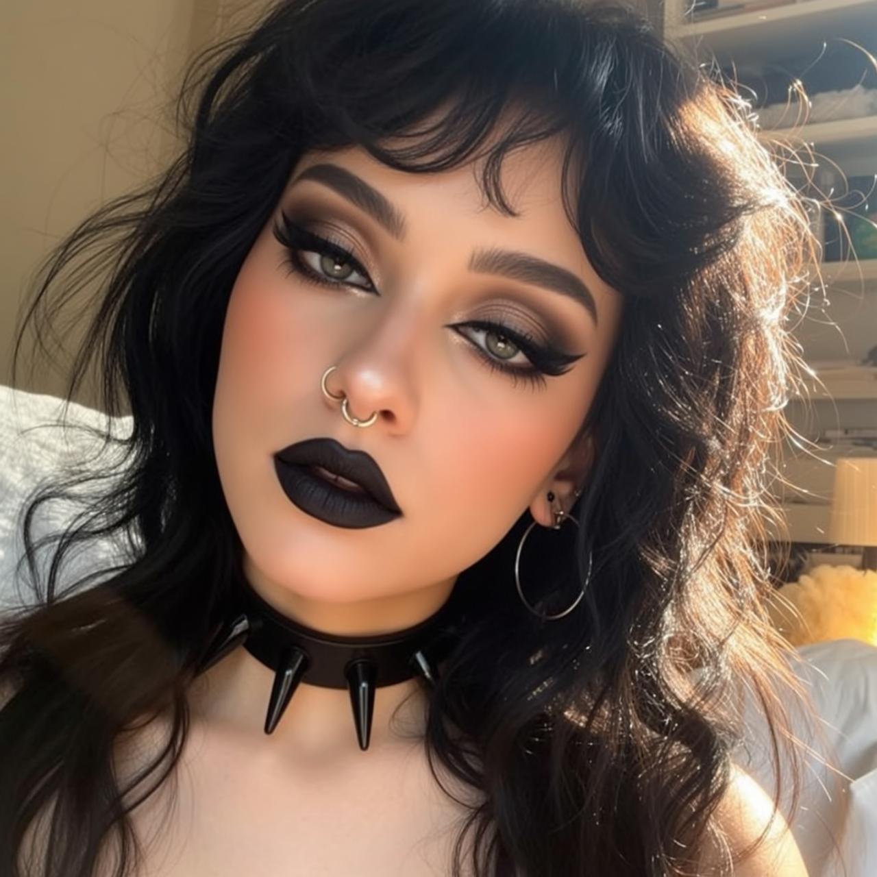 Halloween Makeup Young Long Dark Wavy Pale