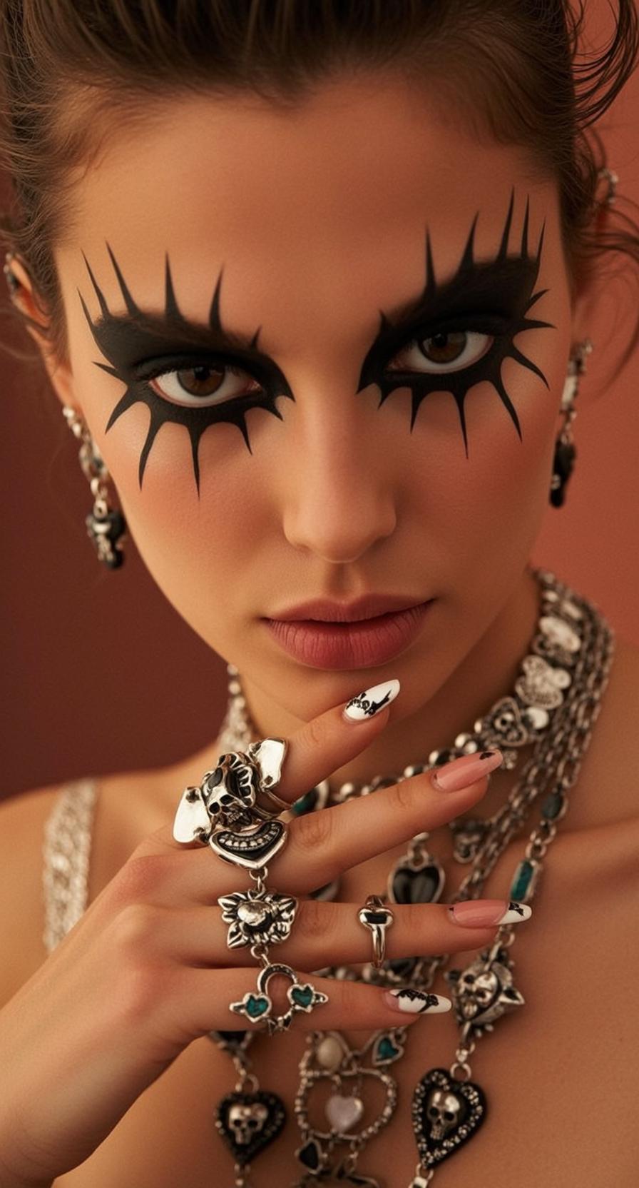 Halloween Makeup Young Brown Pulled Back Light