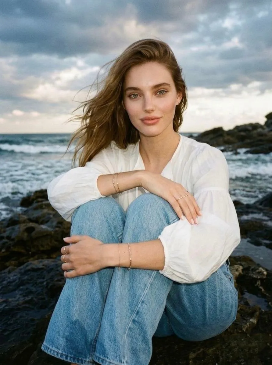 Bracelets And Rings In Beach Portrait