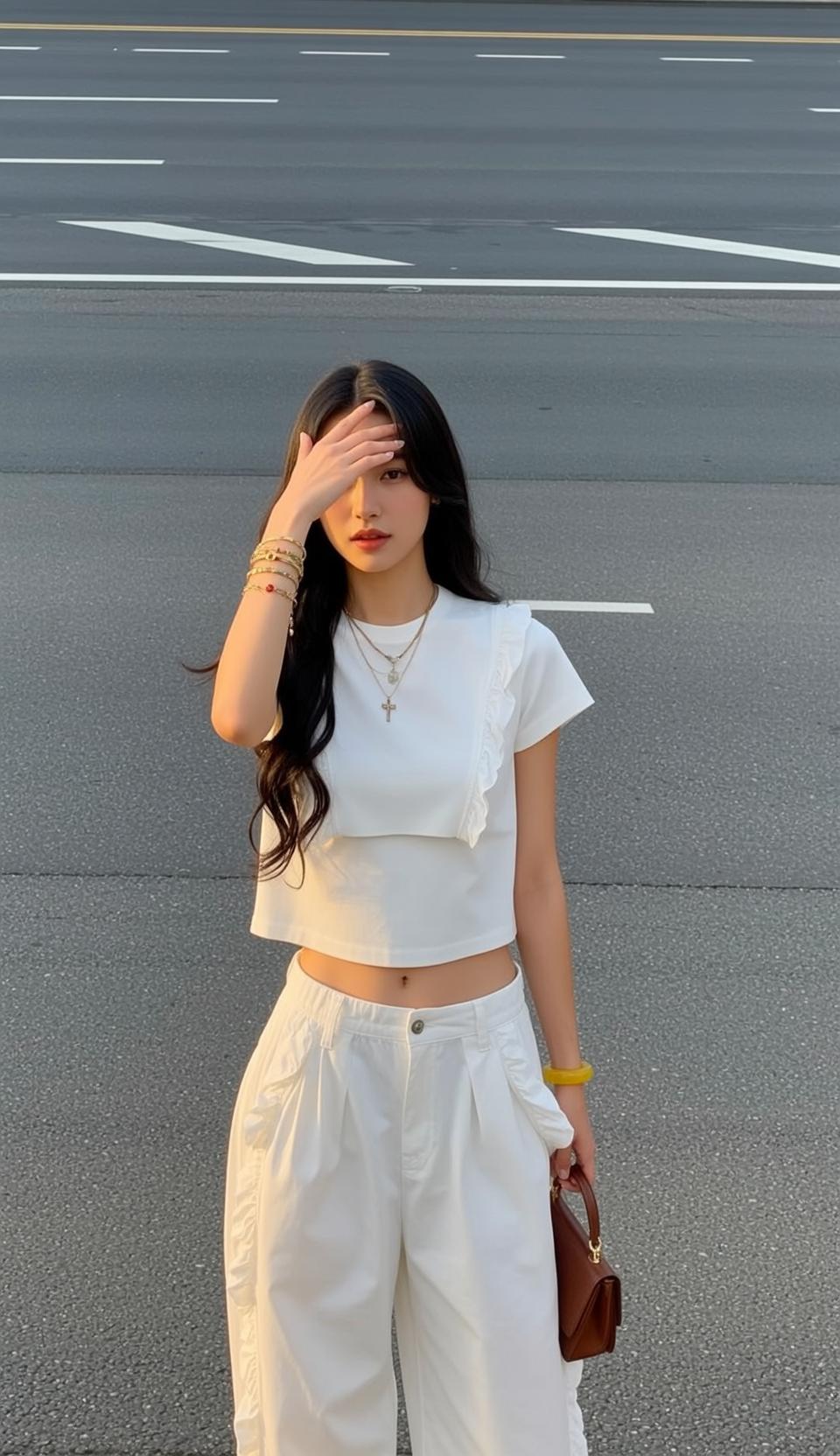 Acubi Young Long Wavy Black Fair White