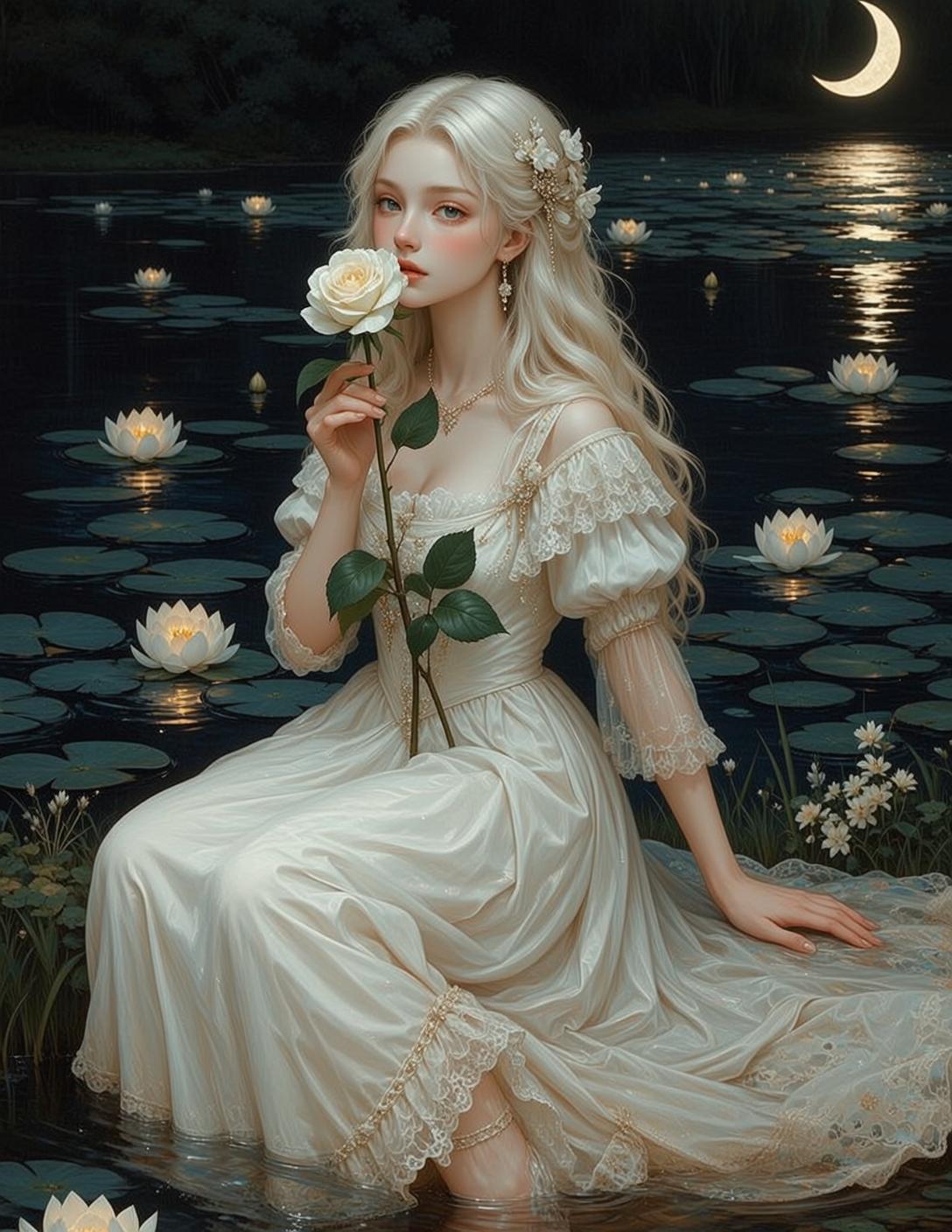 White Lace Pond Portrait