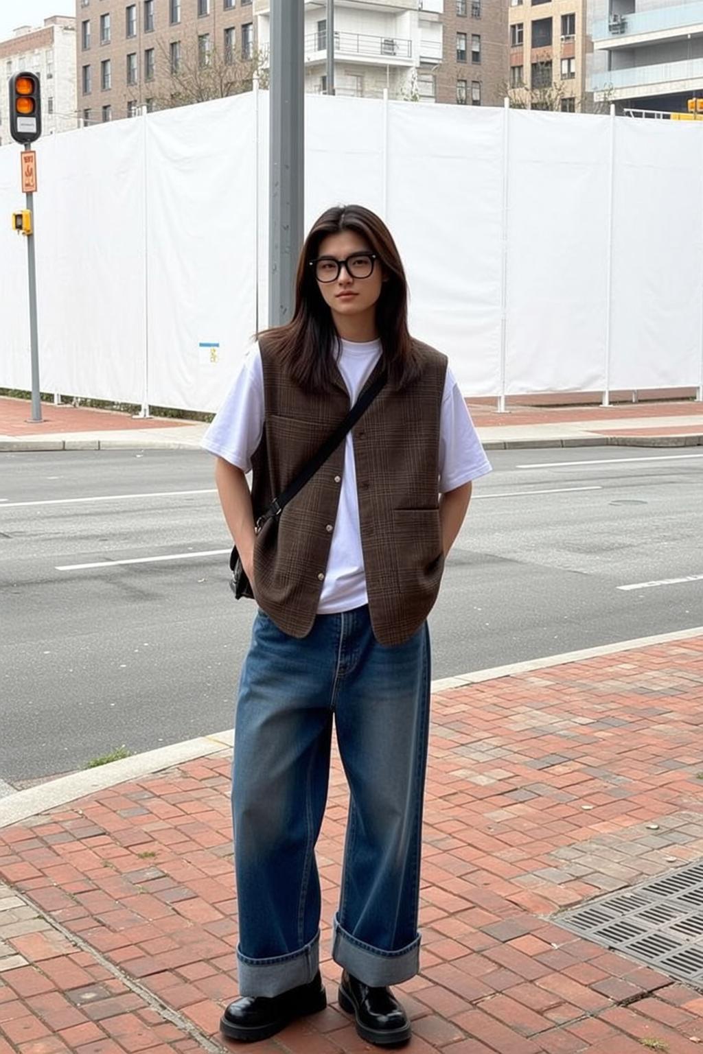 Casual Young Long Dark Straight Fair White