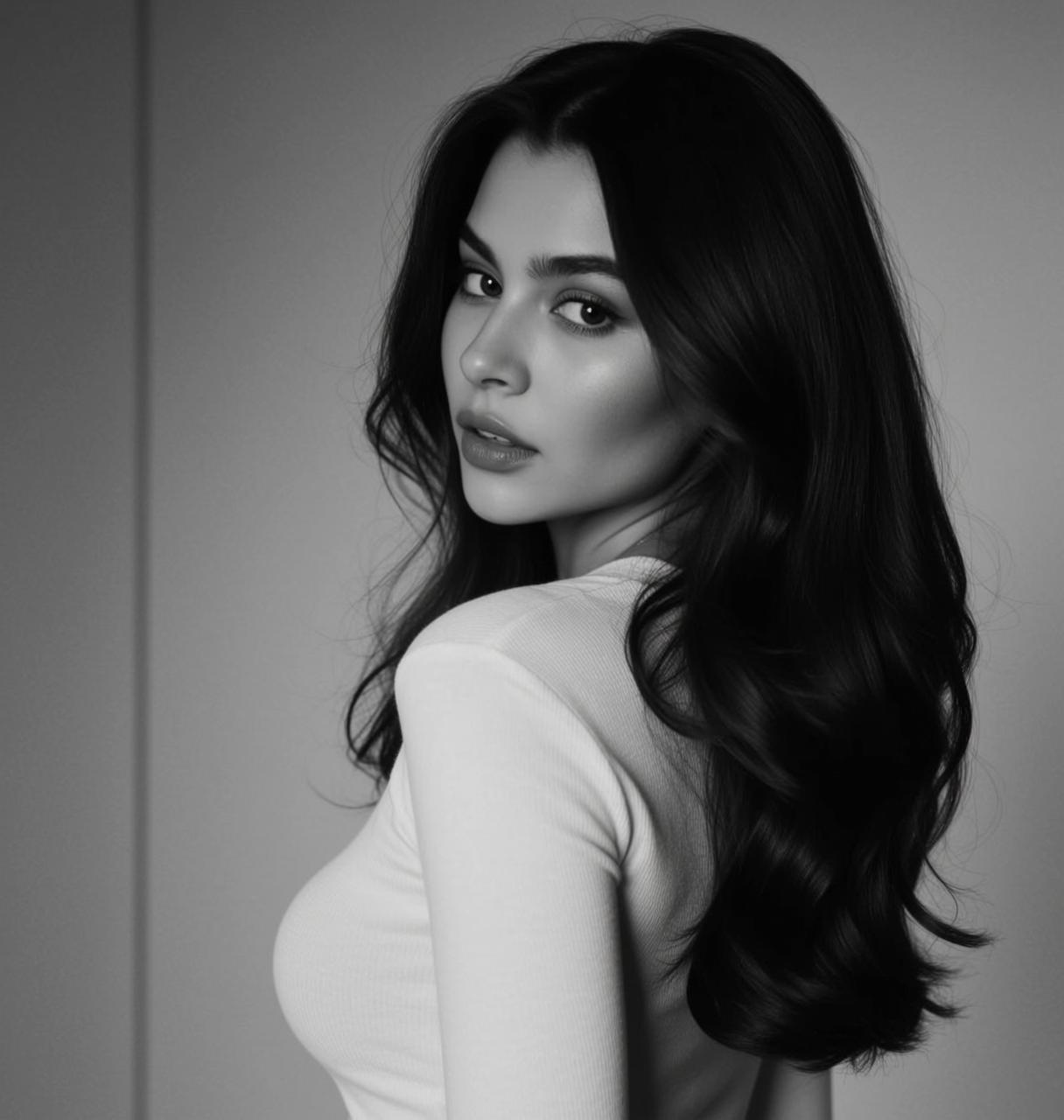 Monochrome White Knit Portrait