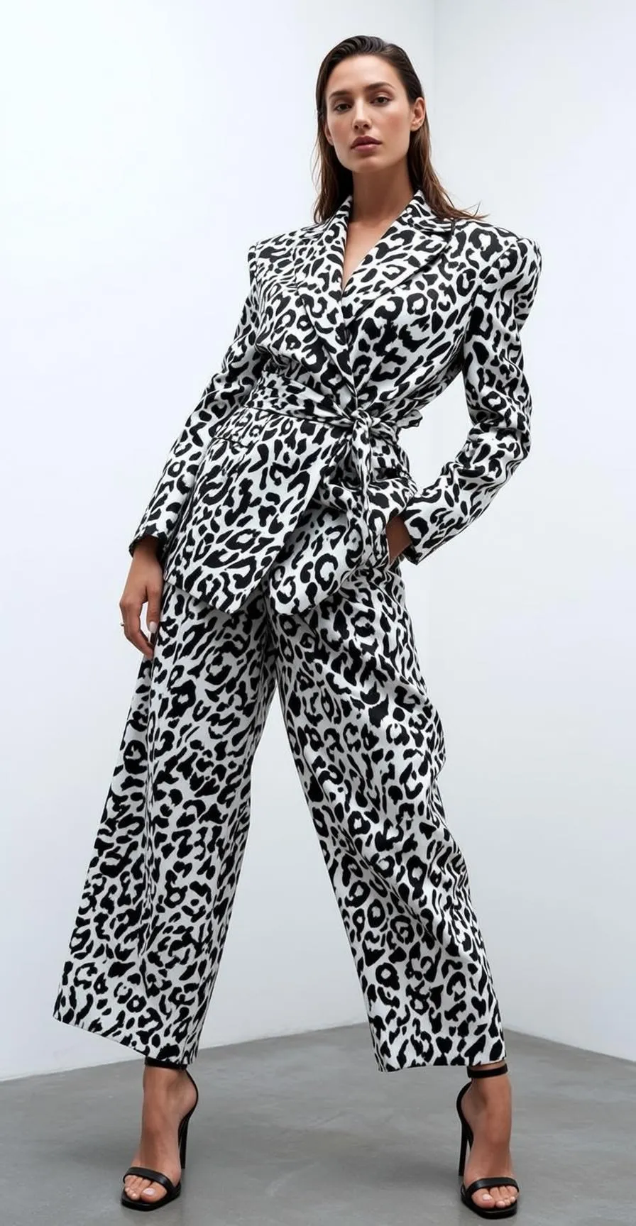 Leopard Print Suit Studio Fashion Editorial