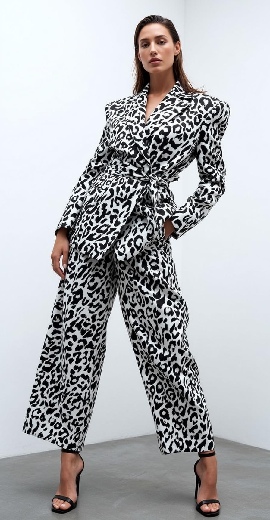 Leopard Print Suit Studio Fashion Editorial