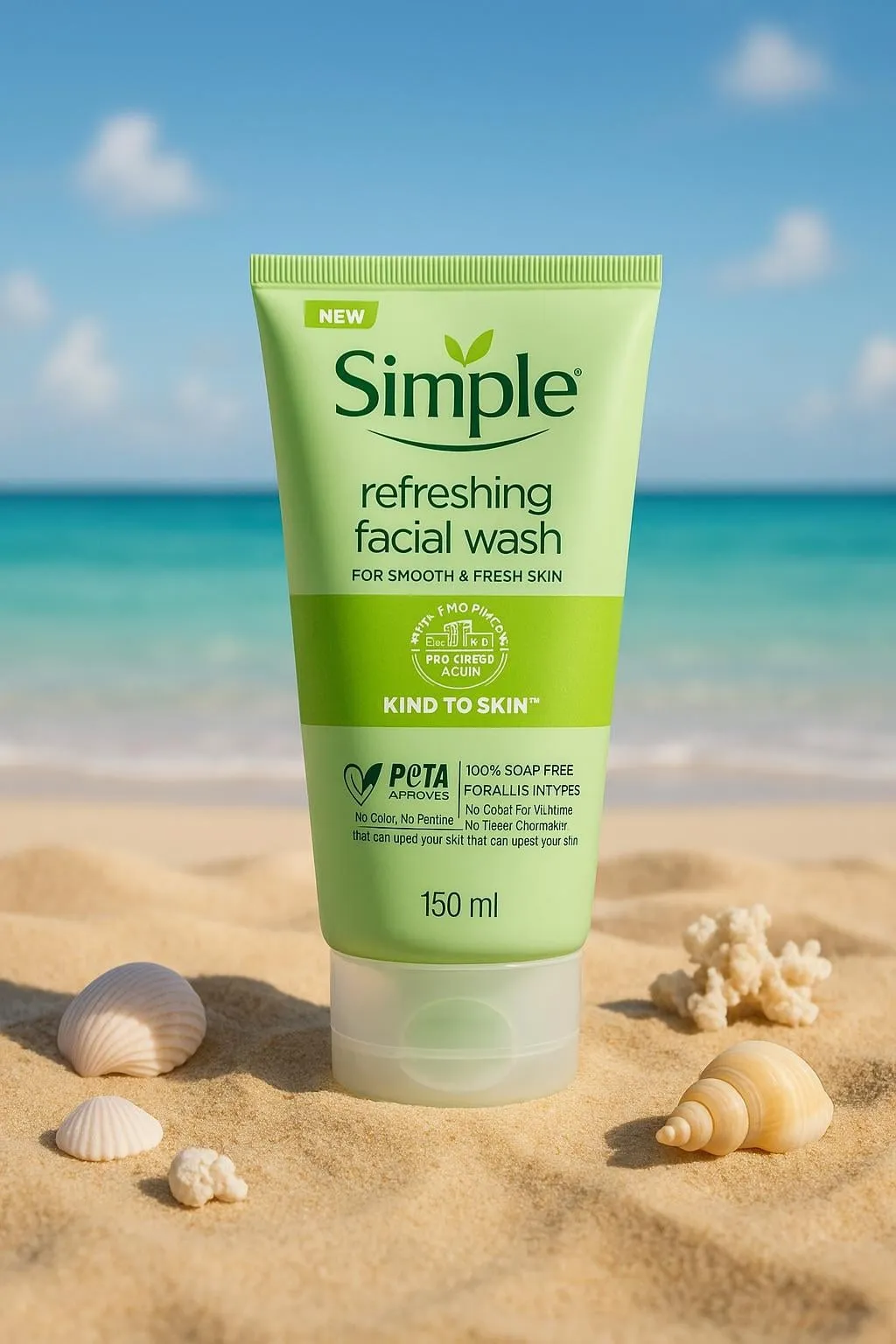 Sunny Tropical Beach Product Showcase With Seashells
