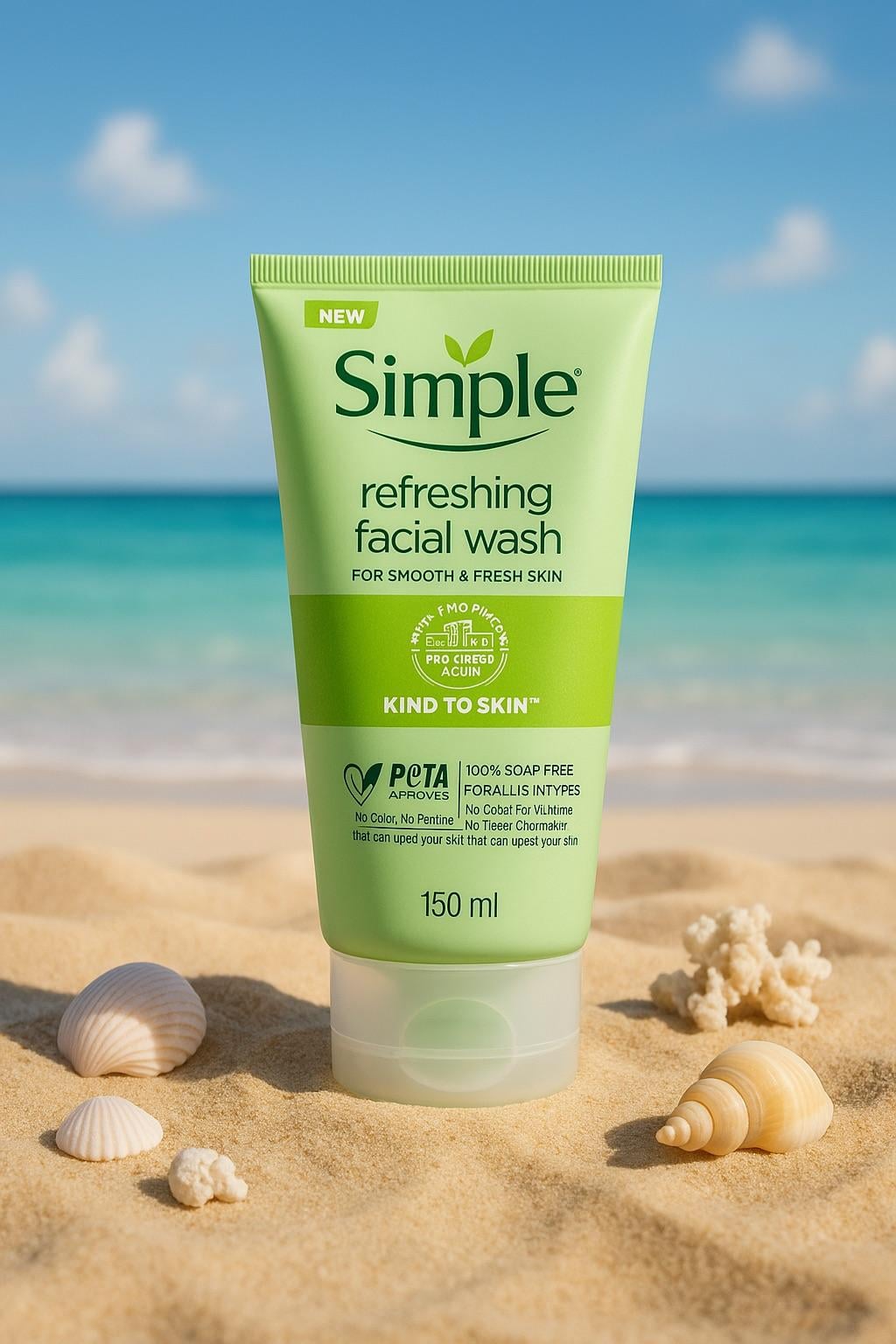 Sunny Tropical Beach Product Showcase With Seashells