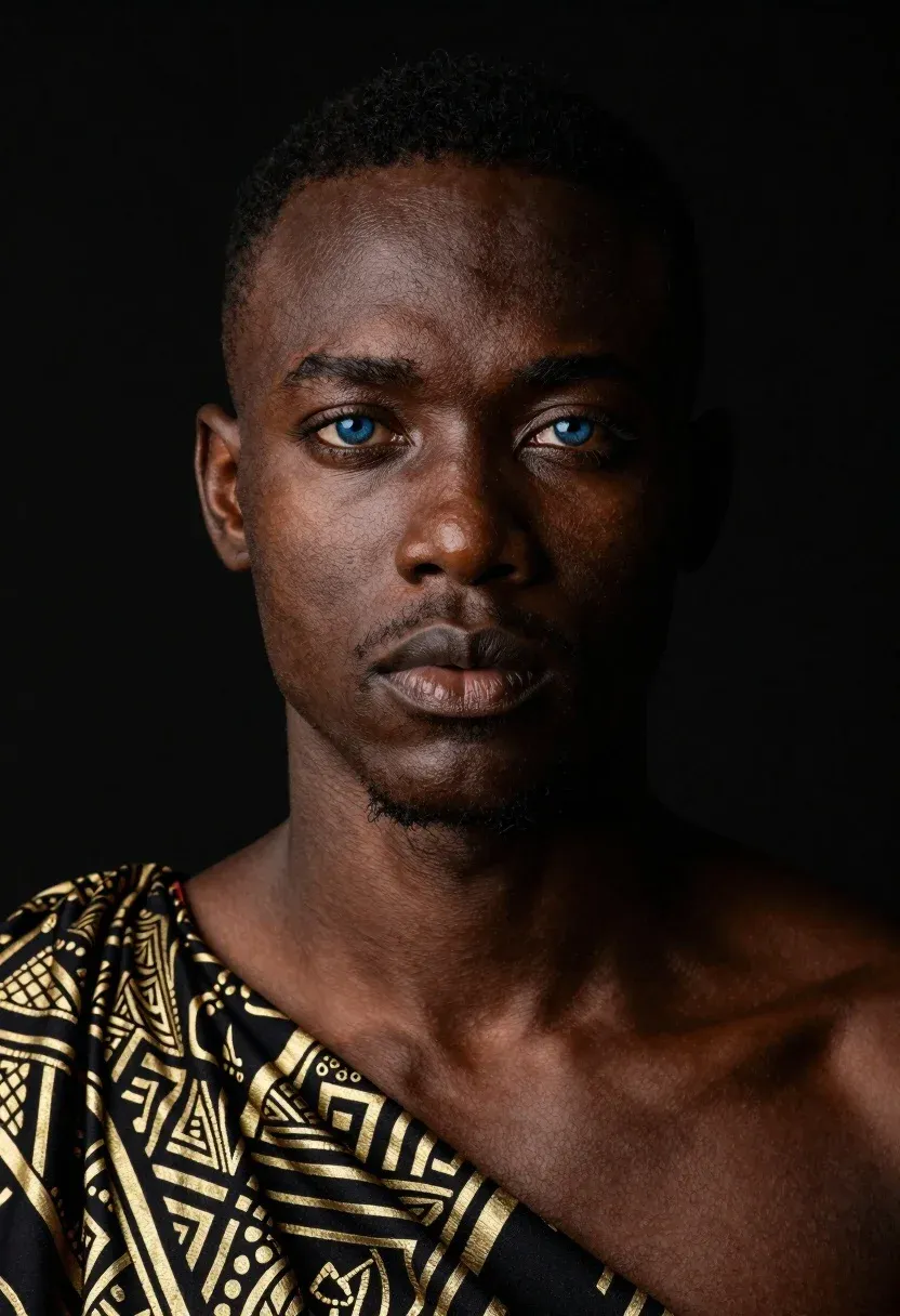 Highly Detailed Digital Portrait Black Man With Short Dark Hair