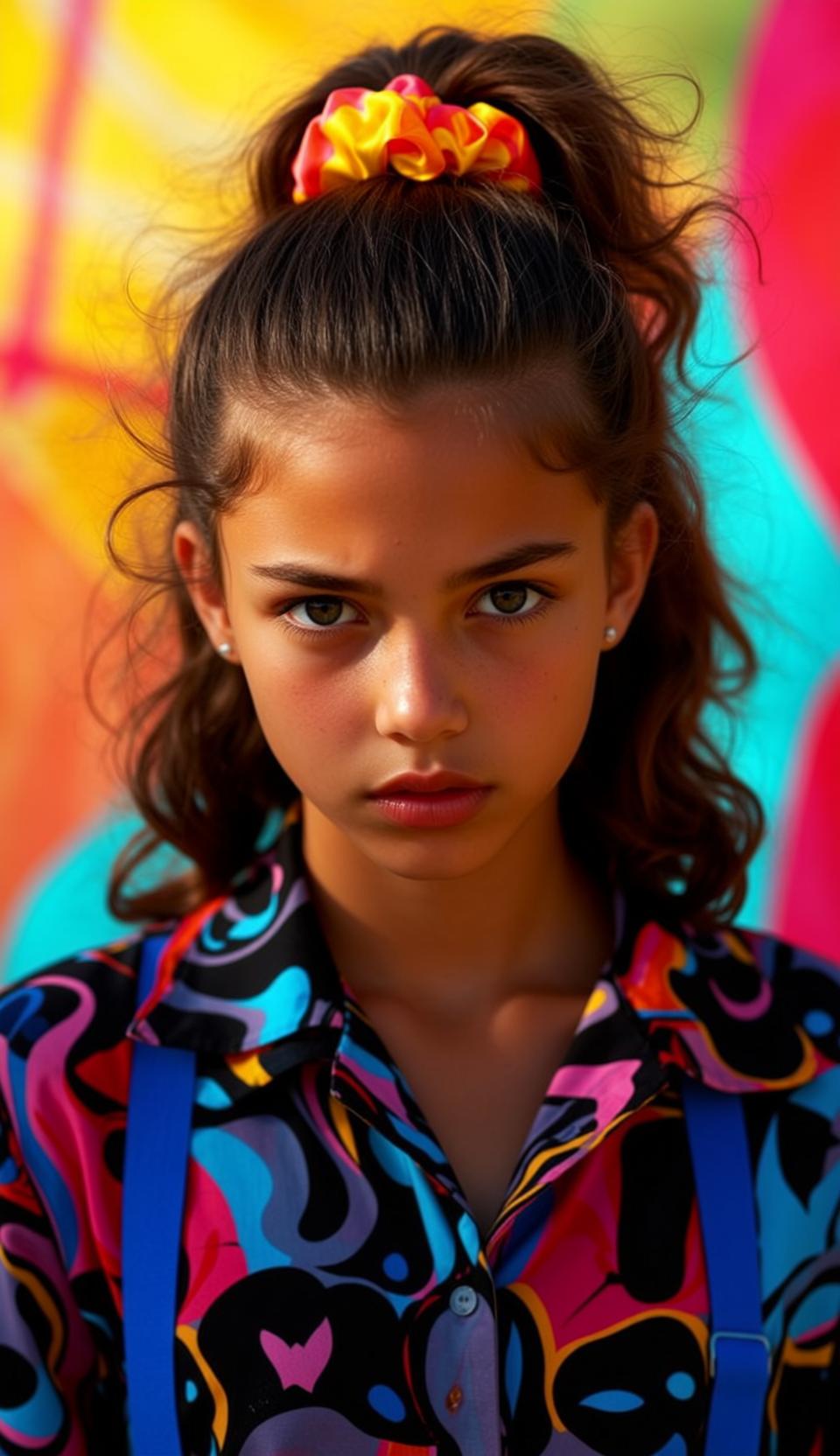 Psychedelic Shirt Graffiti Wall Pose