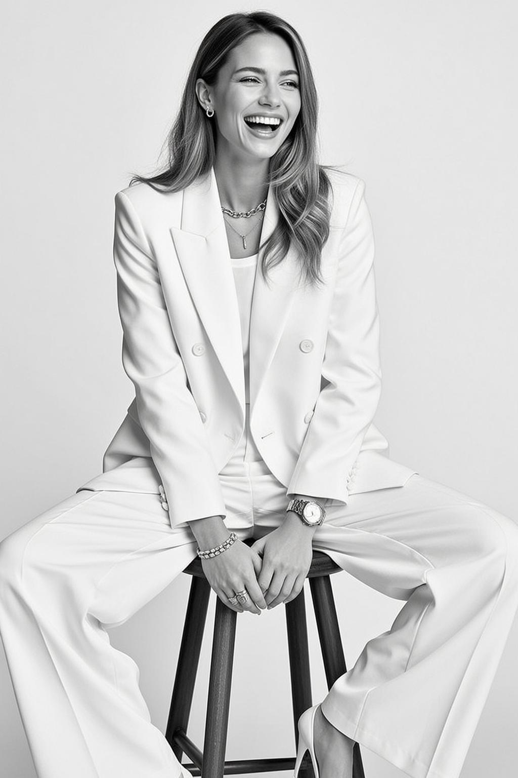 White Blazer Studio Stool
