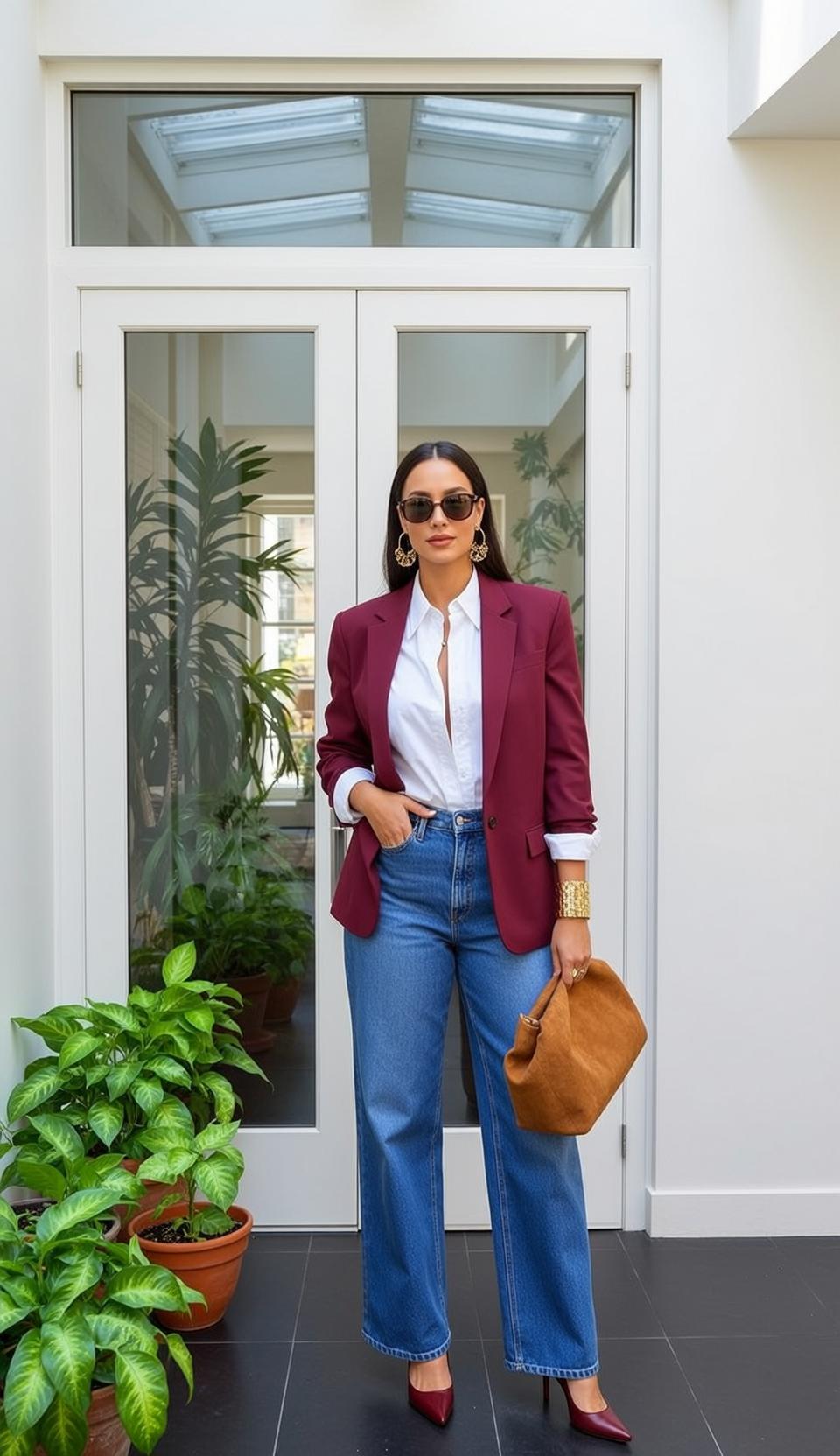 Fashion Week Long Dark Hair Tan Skin