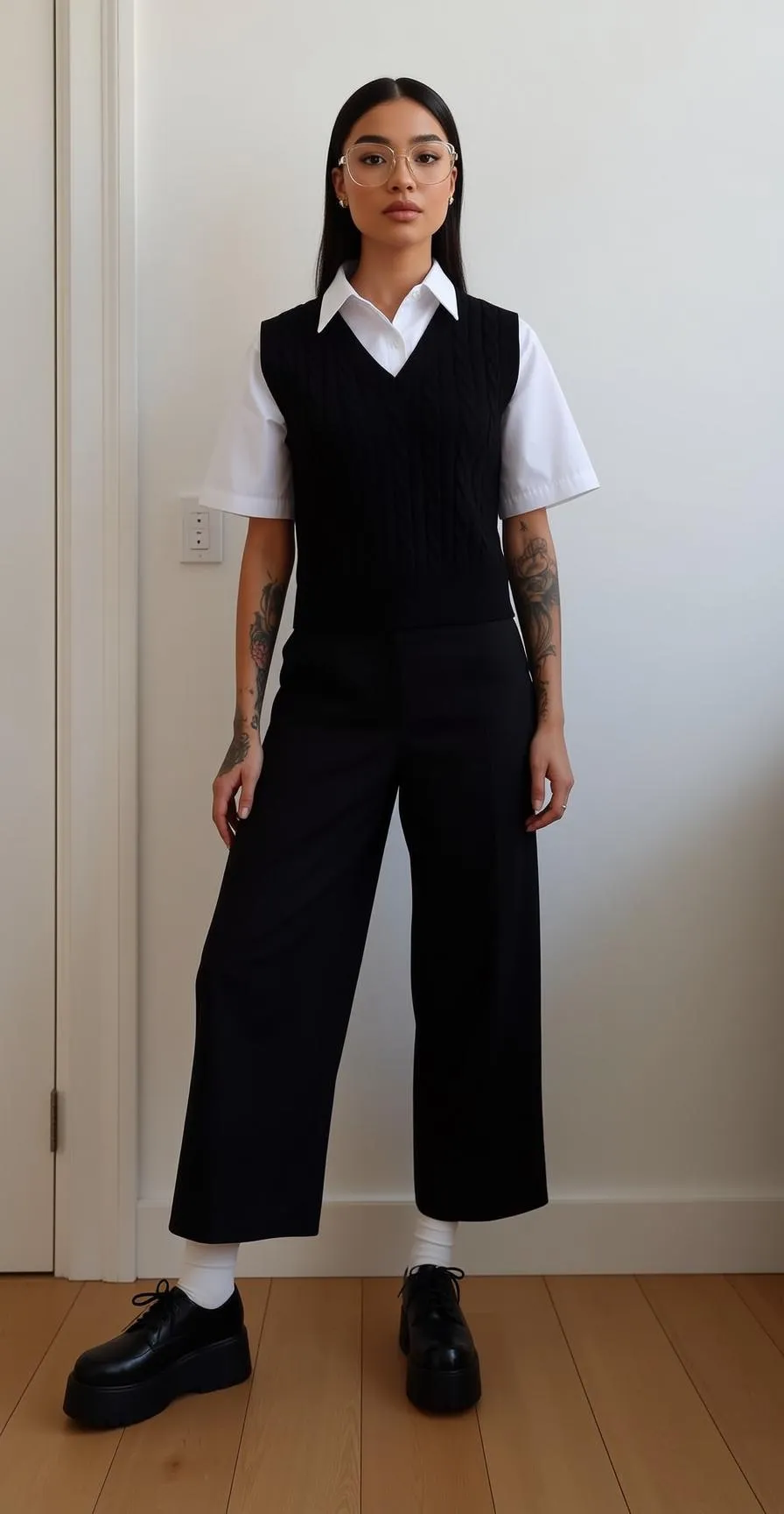 Glasses And Tattoos In Fashion Portrait