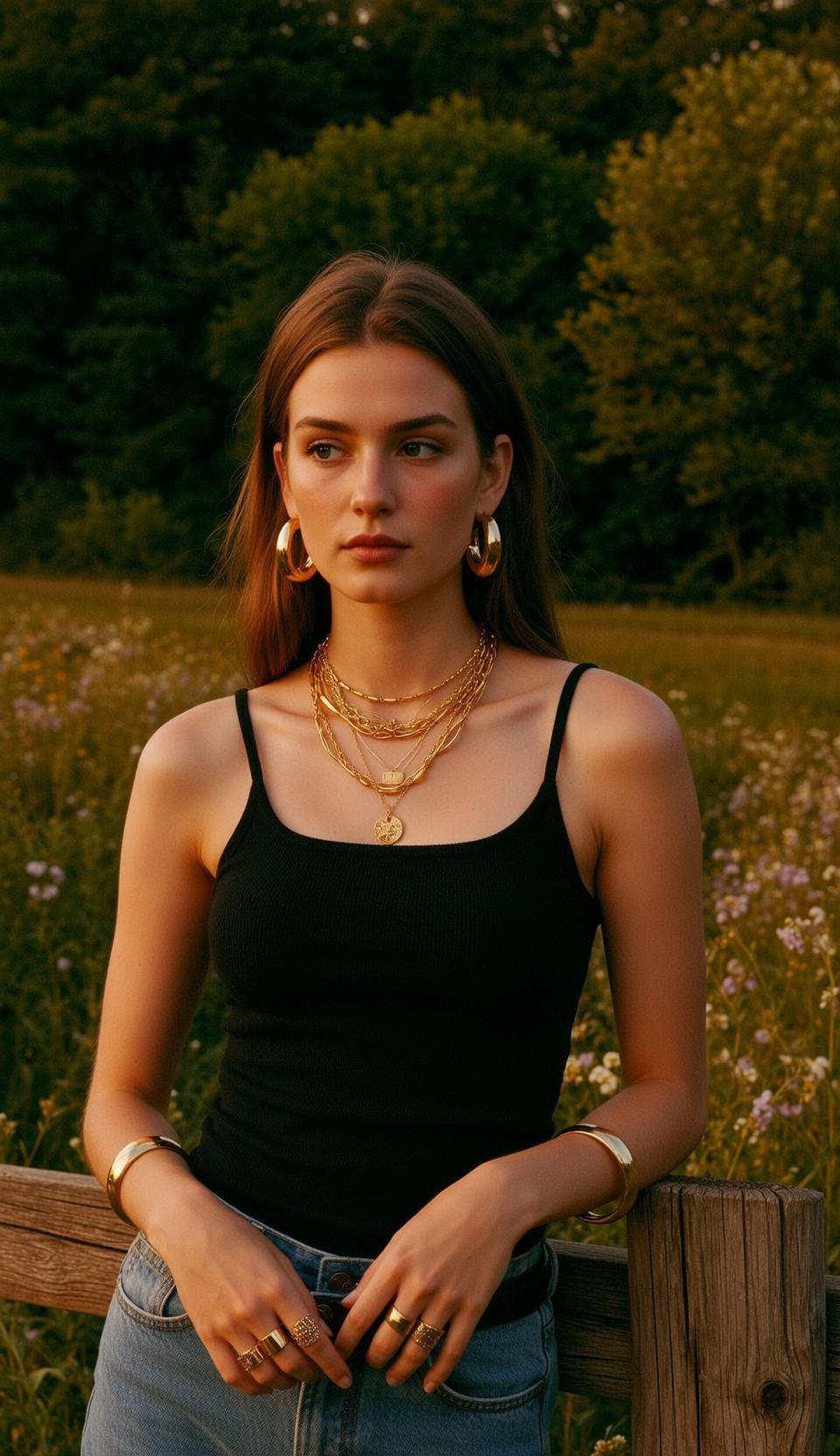 Fence Leaning Gold Jewelry